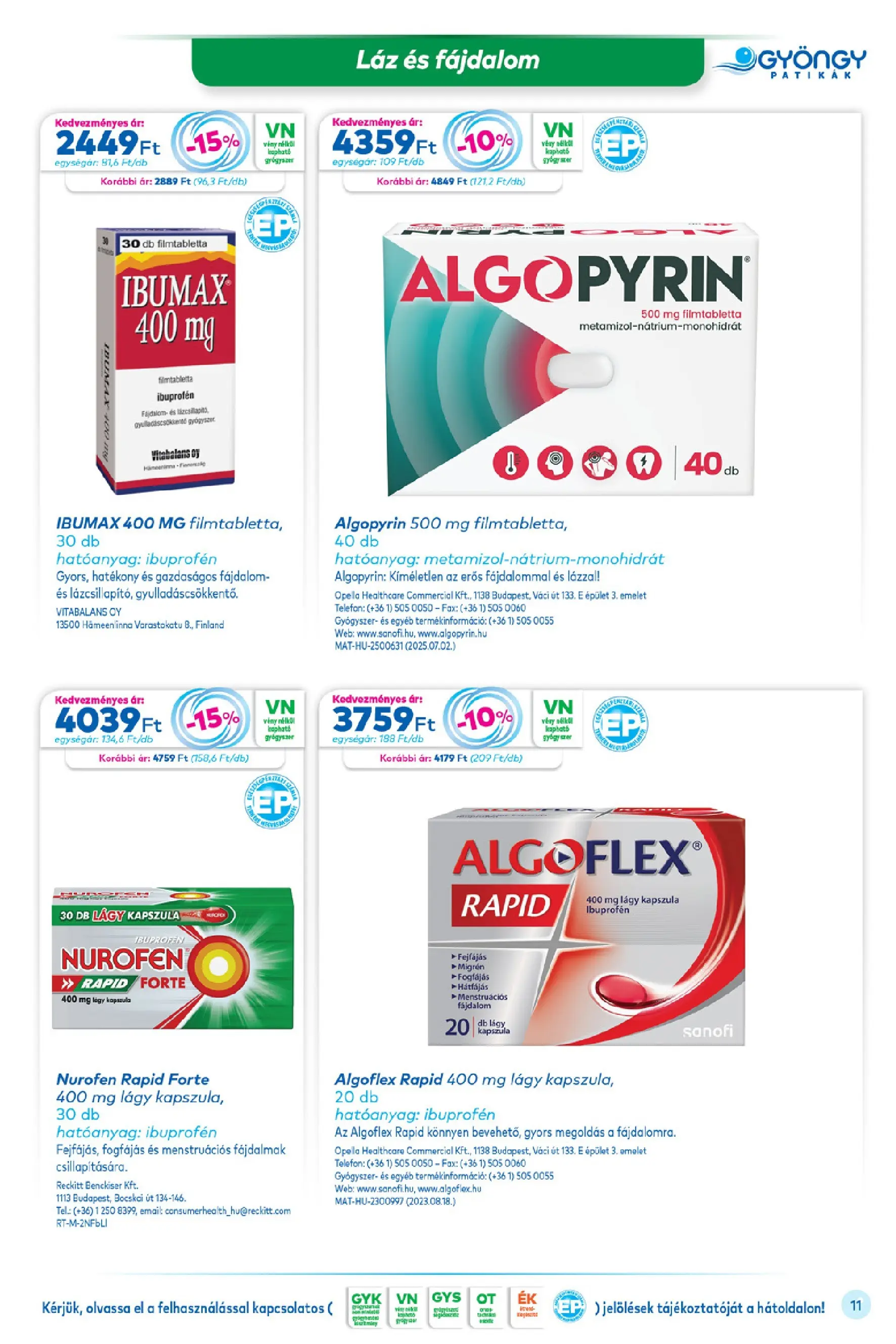 Ajánlatok - Gyöngy Patikak újság érvényessége 30.11.2025-ig - 2025.11.11. -tól/töl > akció, lapozható szórólap 🛍️ | Oldal: 11