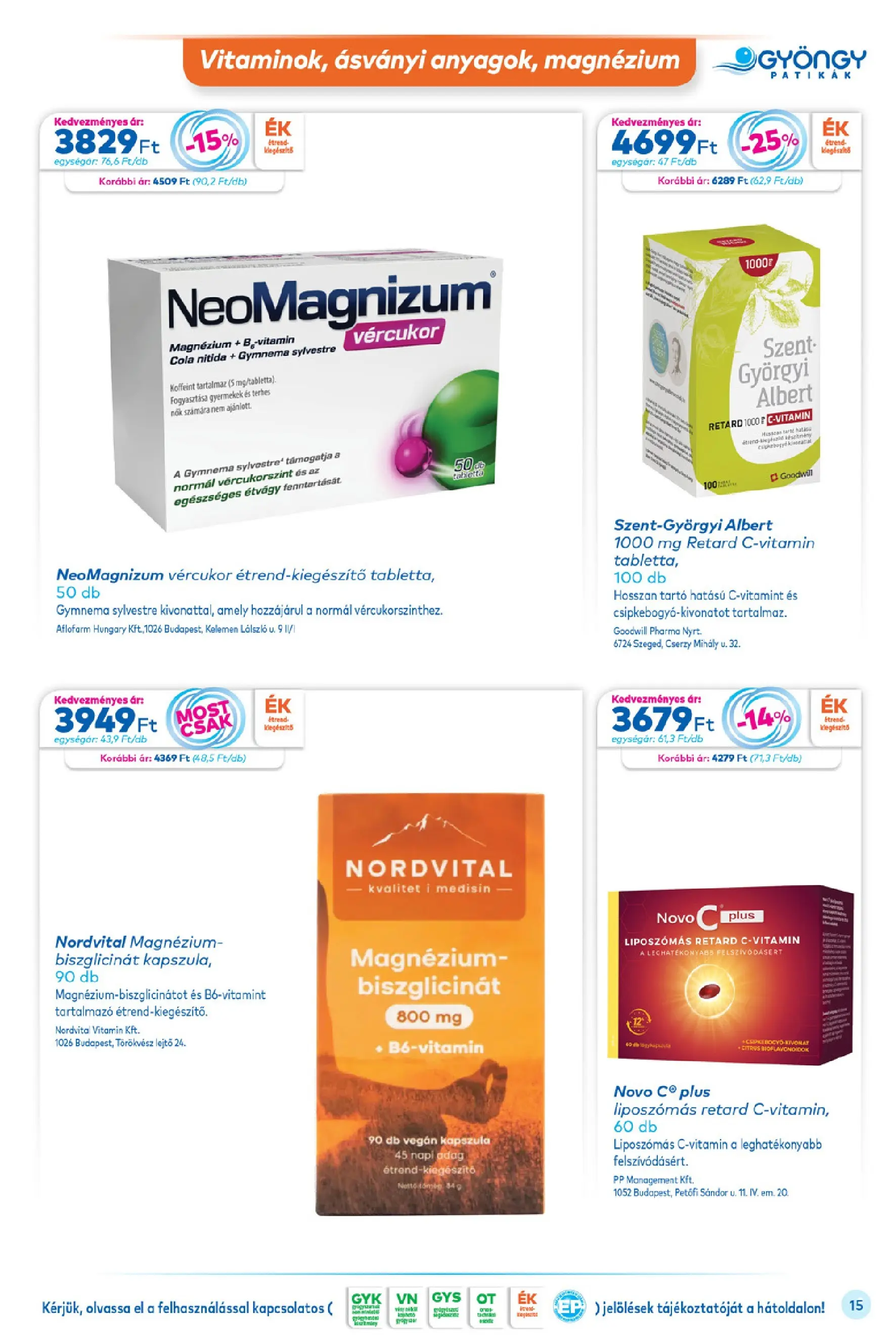 Ajánlatok - Gyöngy Patikak újság érvényessége 30.11.2025-ig - 2025.11.11. -tól/töl > akció, lapozható szórólap 🛍️ | Oldal: 15 | Termékek: Cola, Vegán