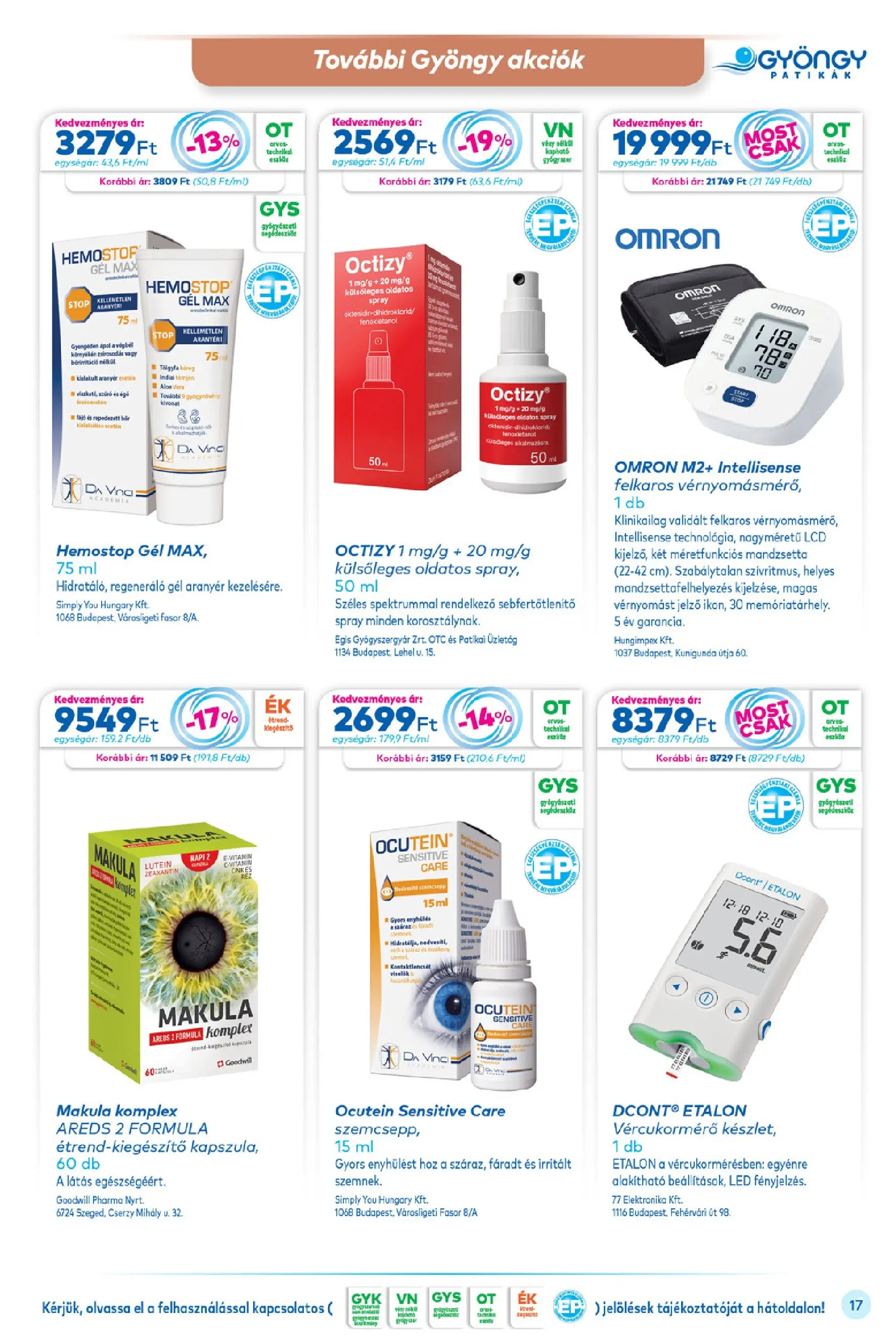 Ajánlatok - Gyöngy Patikak újság érvényessége 30.11.2025-ig - 2025.11.11. -tól/töl > akció, lapozható szórólap 🛍️ | Oldal: 17 | Termékek: Aloe vera, Bor