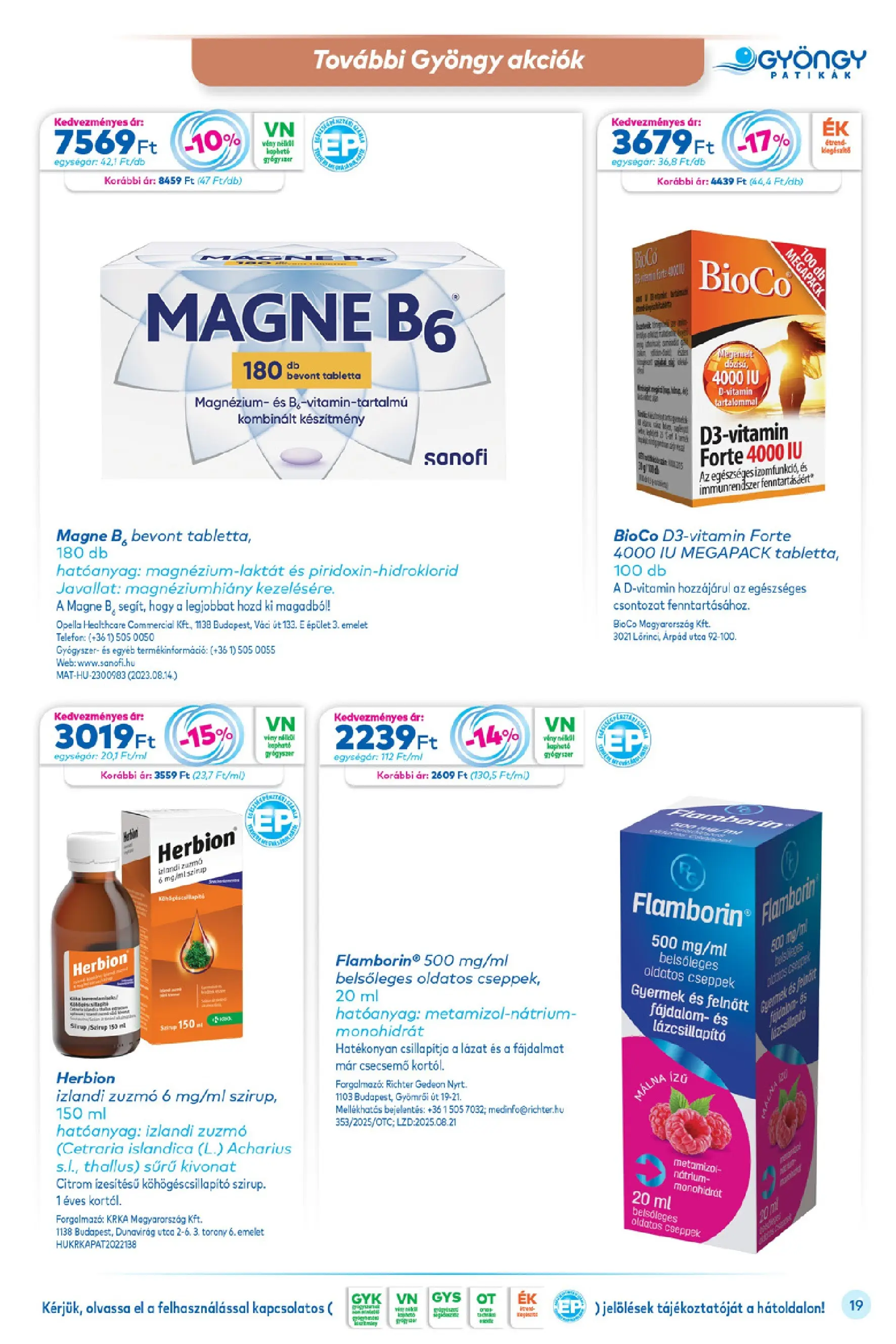 Ajánlatok - Gyöngy Patikak újság érvényessége 30.11.2025-ig - 2025.11.11. -tól/töl > akció, lapozható szórólap 🛍️ | Oldal: 19 | Termékek: Málna, Citrom