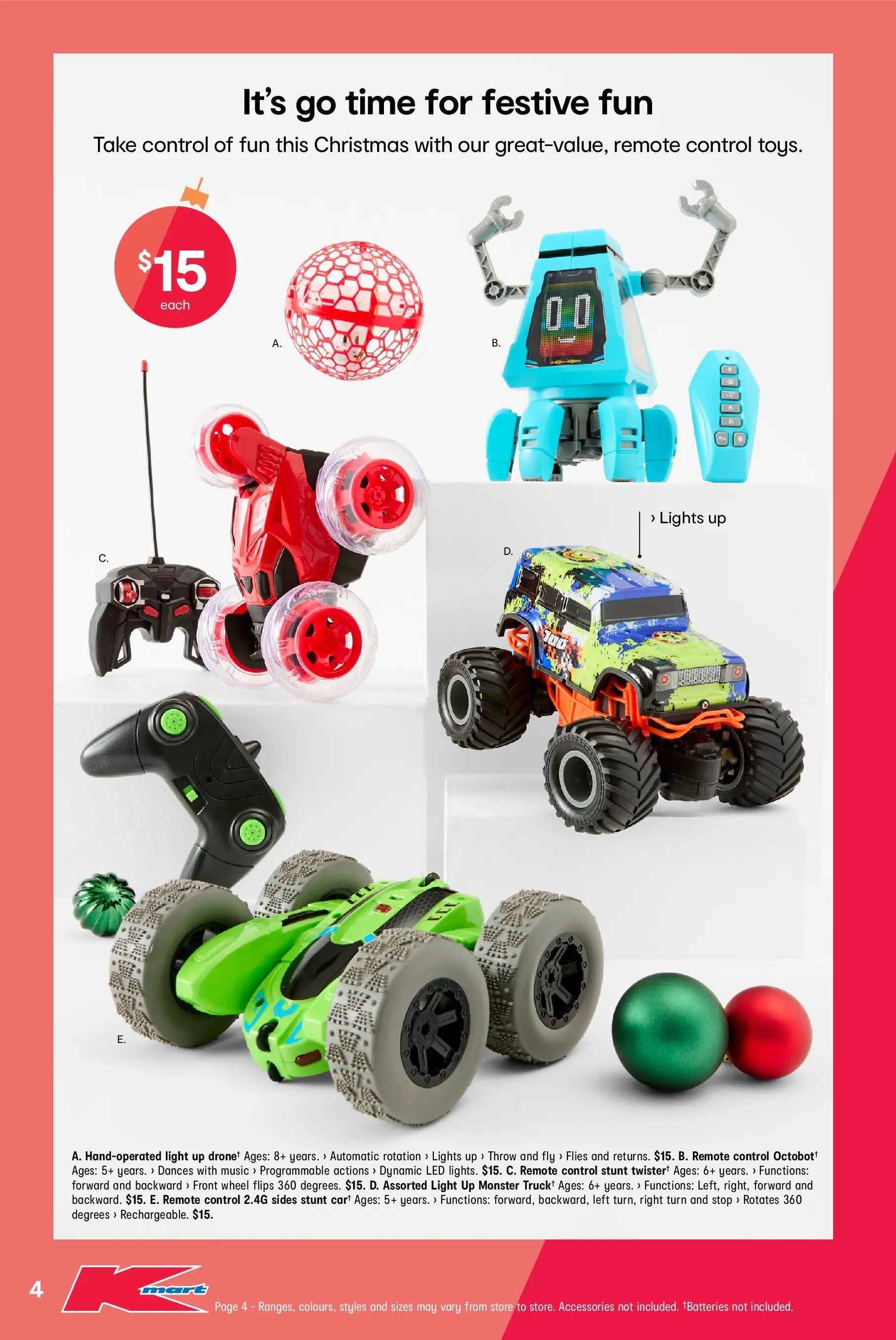 ﻿﻿Kmart catalogue valid from 05/11/2025 > Online Australia | Page: 4 | Products: Light, Cart, Accessories, Remote control