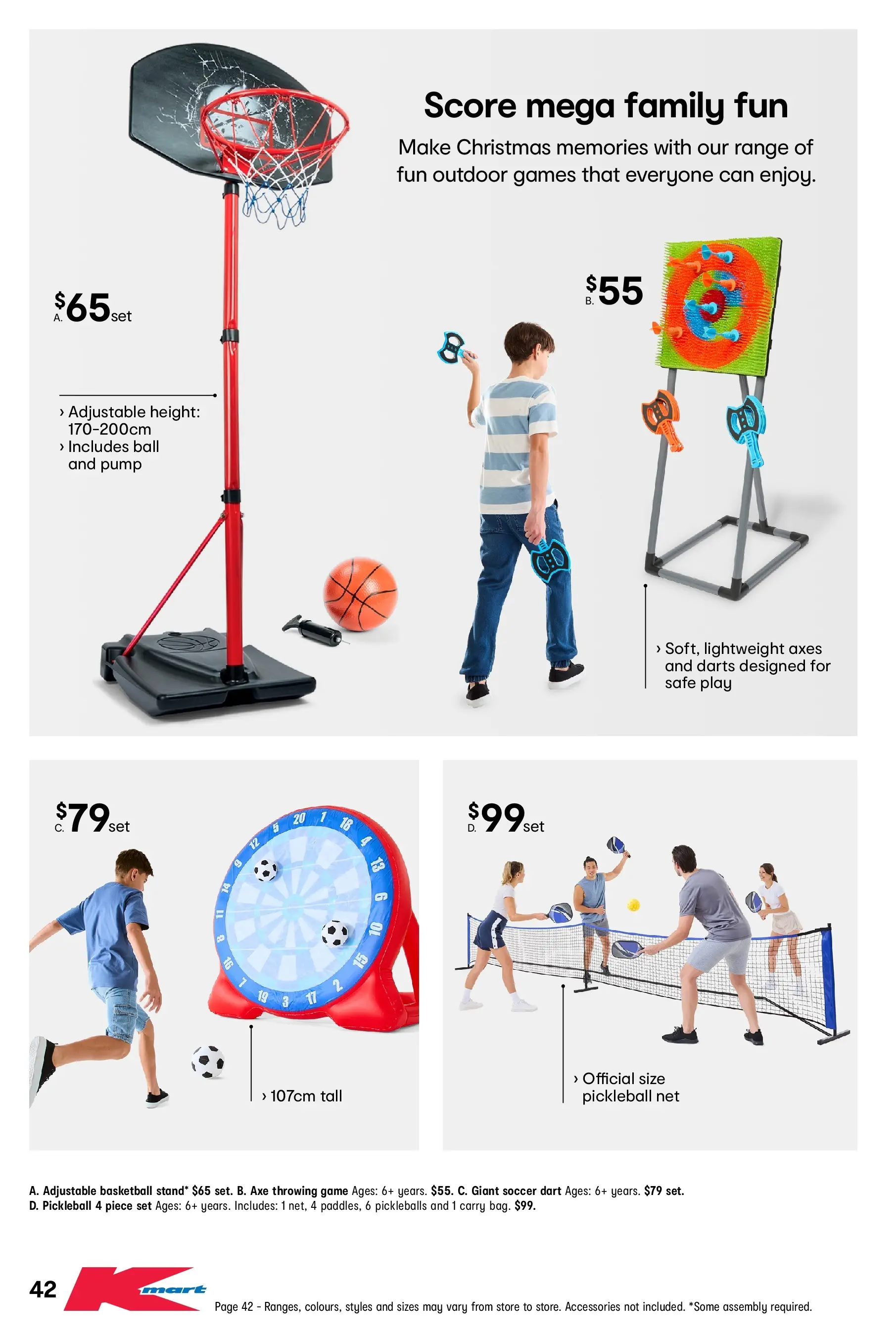 ﻿﻿Kmart catalogue valid from 05/11/2025 > Online Australia | Page: 42 | Products: Basketball, Axe, Accessories, Game