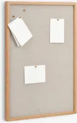 JYSK Дъска за бележки MOSEBY 50x70 с 5 пинчета бежова/цв. нат.дъб