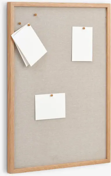 JYSK Дъска за бележки MOSEBY 50x70 с 5 пинчета бежова/цв. нат.дъб