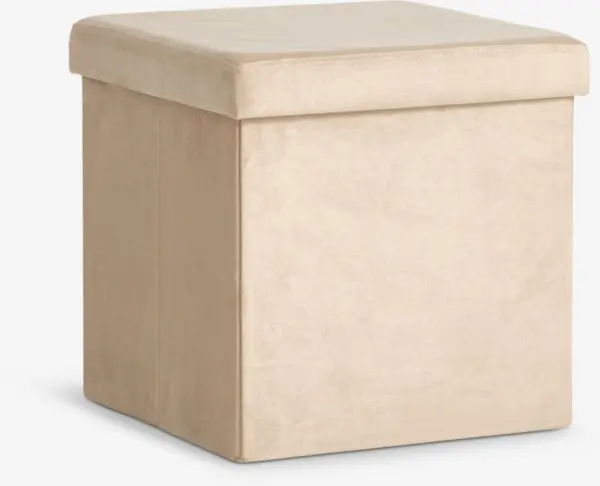 JYSK Табуретка AUNING 38x38 с място за съхранение кадифе т.пясък