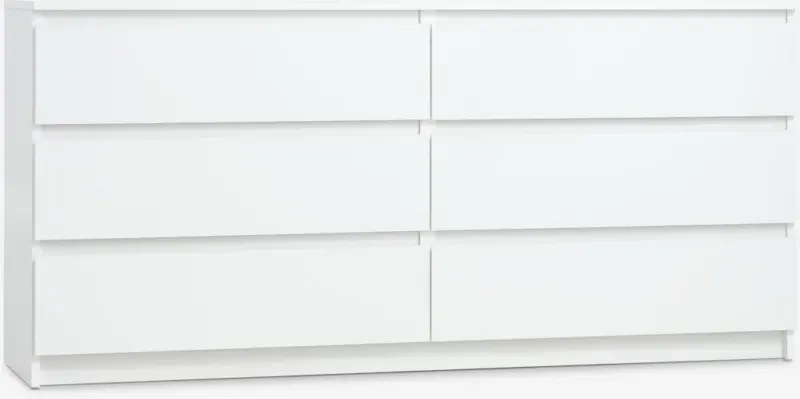 JYSK Скрин с 3+3 чекмеджета TANGE бял