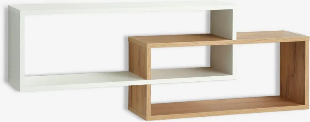 JYSK Рафт за стена ALLESTED 2 рафта бял/цвят див натурален дъб
