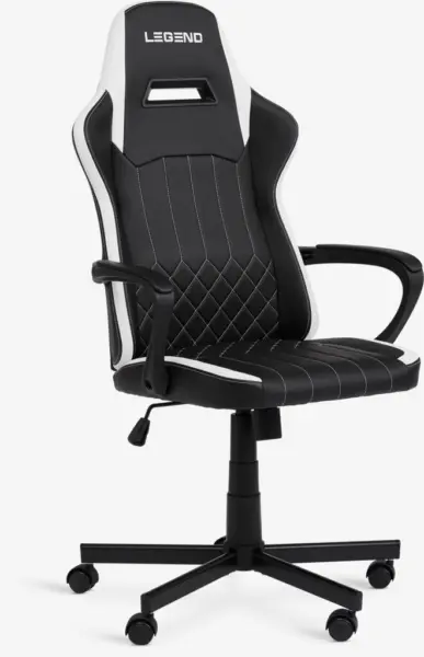 JYSK Геймърски стол LERBJERG черен/бял