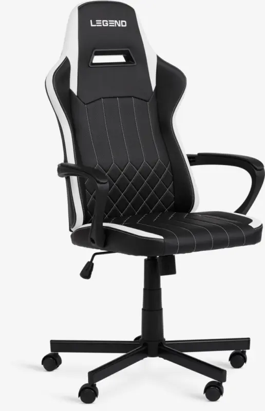 JYSK Геймърски стол LERBJERG черен/бял