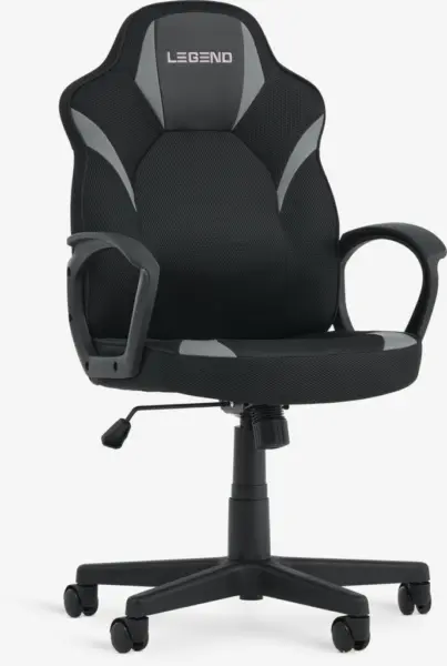 JYSK Геймърски стол RANDRUP черна изкуствена кожа/мрежа