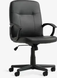 JYSK Офис стол NIMTOFTE черна изкуствена кожа/черно