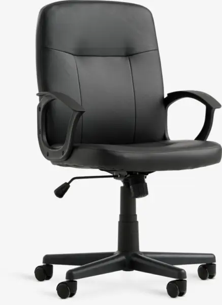 JYSK Офис стол NIMTOFTE черна изкуствена кожа/черно