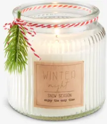 JYSK Свещ AMMONIT Ø10xВ10см бяла с декорация