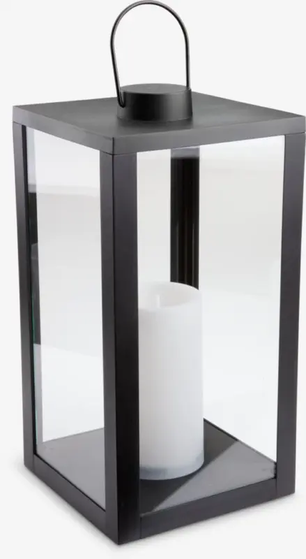 JYSK Фенер GEFJON Ш20xД20xВ40см черен с LED и таймер