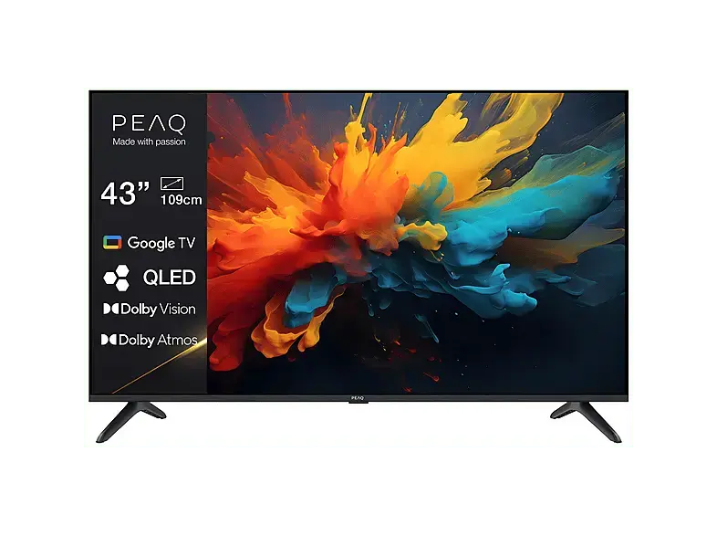 Peaq PTV 43GQU-5025T 43" Google QLED UHD TV; QLED TV