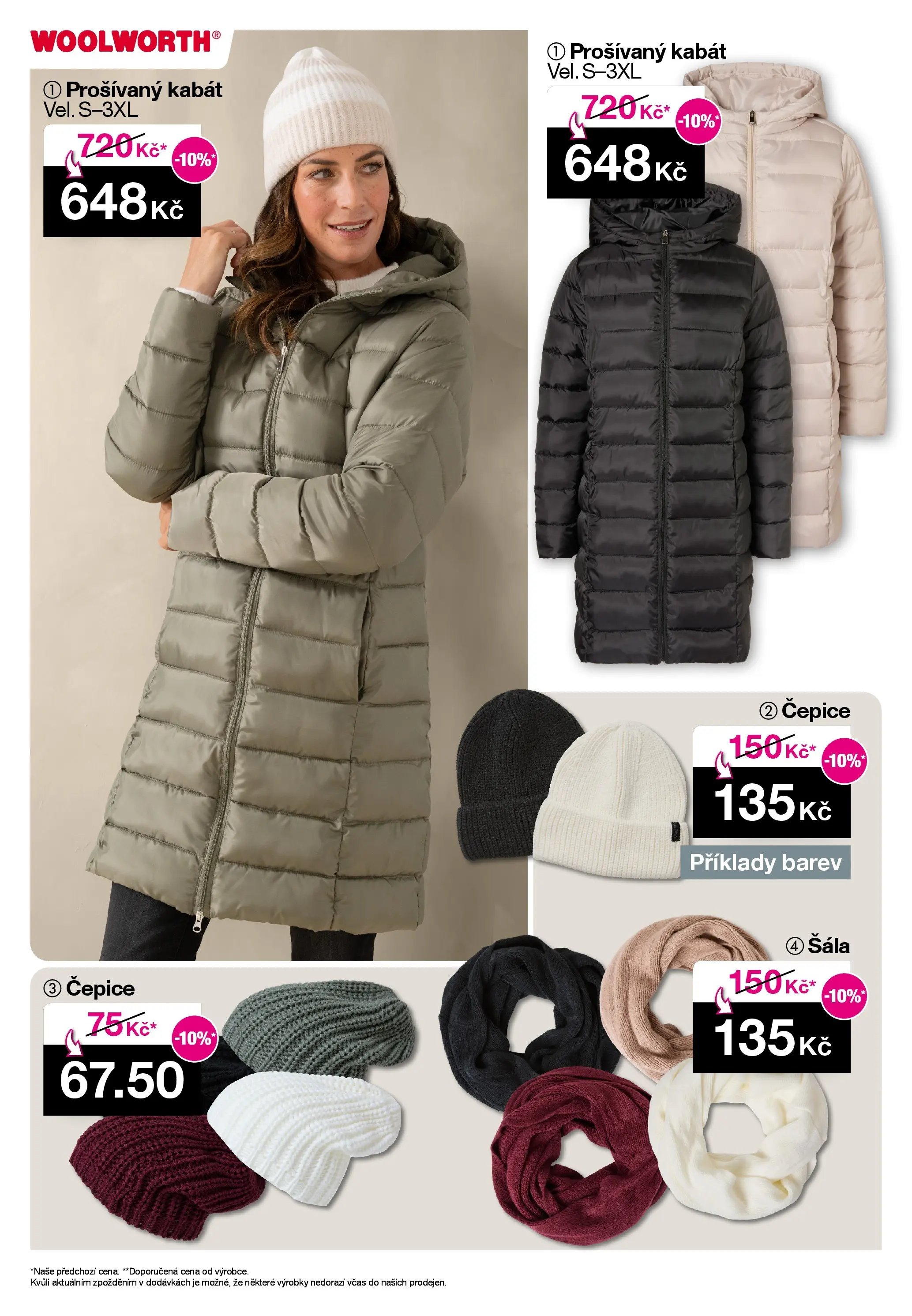 Woolworth leták - Otvice, Jihlava, Znojmo od 07.11.2025 - akční nabídka | Strana: 9 | Produkty: Kabát, Šála, Čepice