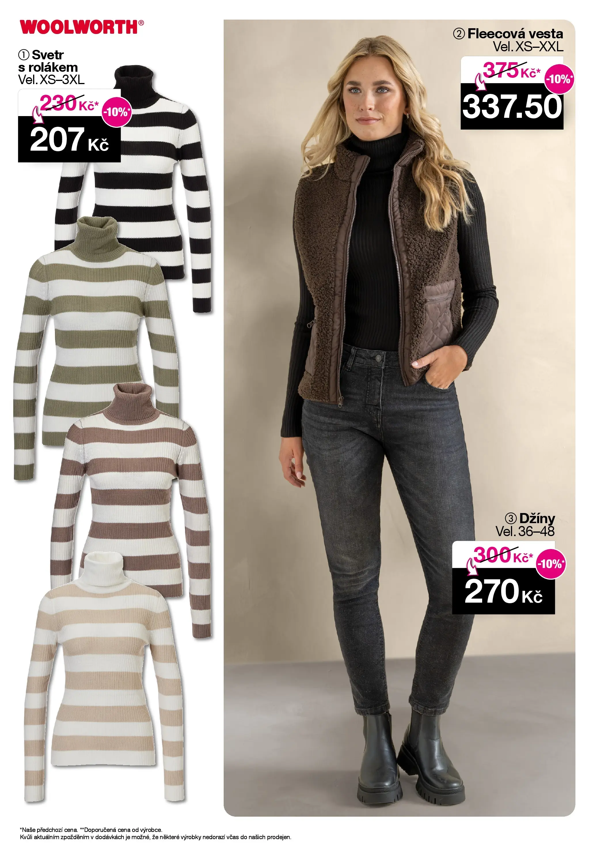 Woolworth leták - Otvice, Jihlava, Znojmo od 07.11.2025 - akční nabídka | Strana: 10 | Produkty: Svetr, Vesta, Džíny