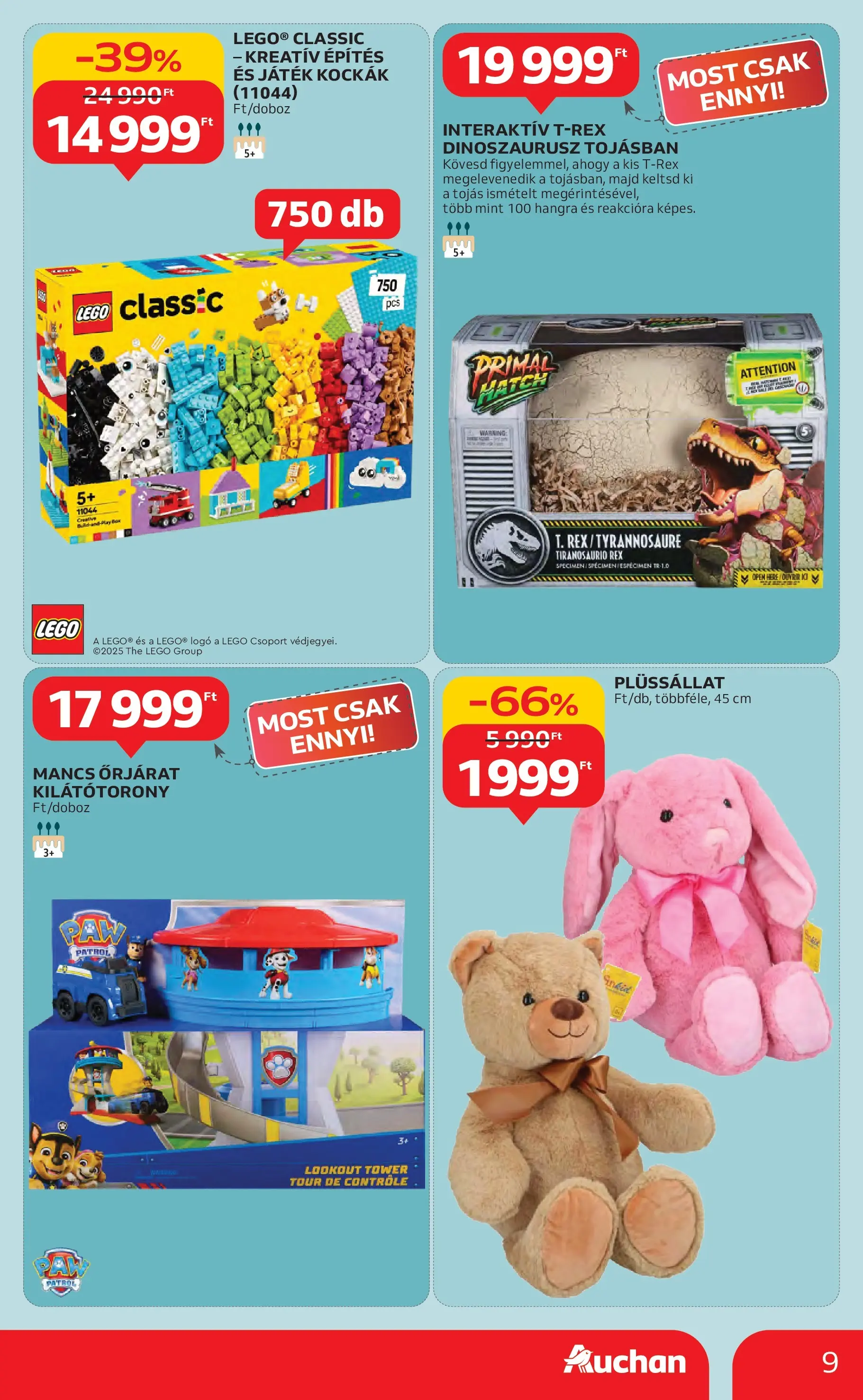 Akciós újság új Auchan - 2025.11.06. -tól/töl ⏳ | Oldal: 9 | Termékek: Játék, Tojás Auchan Akciós újság Miskolc - 2025.11.06. -tól/töl > akció, lapozható szórólap 🛍️ | Oldal: 9 | Termékek: Játék, Tojás