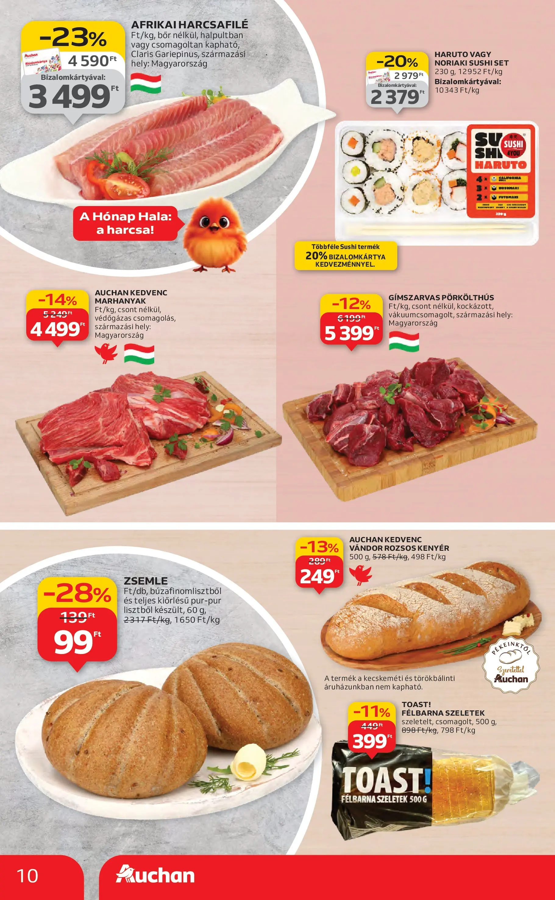 Akciós újság új Auchan - 2025.11.06. -tól/töl ⏳ | Oldal: 10 | Termékek: Zsemle, Sushi, Kenyér, Bor Auchan Akciós újság Miskolc - 2025.11.06. -tól/töl > akció, lapozható szórólap 🛍️ | Oldal: 10 | Termékek: Zsemle, Sushi, Kenyér, Bor