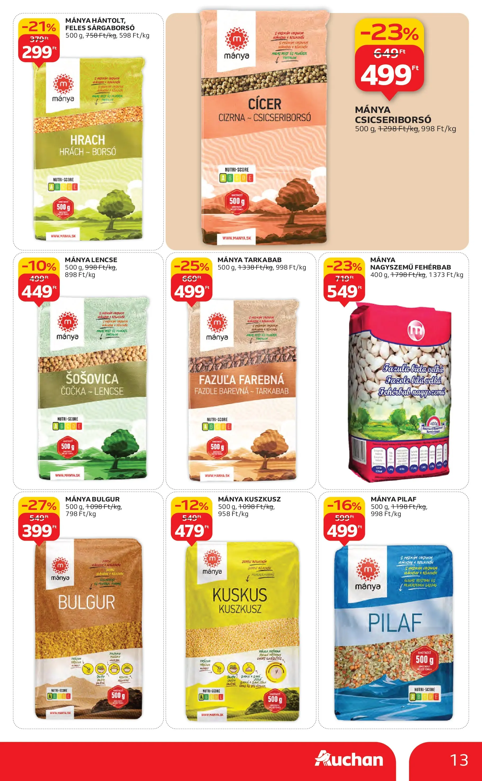 Akciós újság új Auchan - 2025.11.06. -tól/töl ⏳ | Oldal: 13 | Termékek: Csicseriborsó, Lencse, Bulgur, Kuszkusz Auchan Akciós újság Miskolc - 2025.11.06. -tól/töl > akció, lapozható szórólap 🛍️ | Oldal: 13 | Termékek: Csicseriborsó, Lencse, Bulgur, Kuszkusz