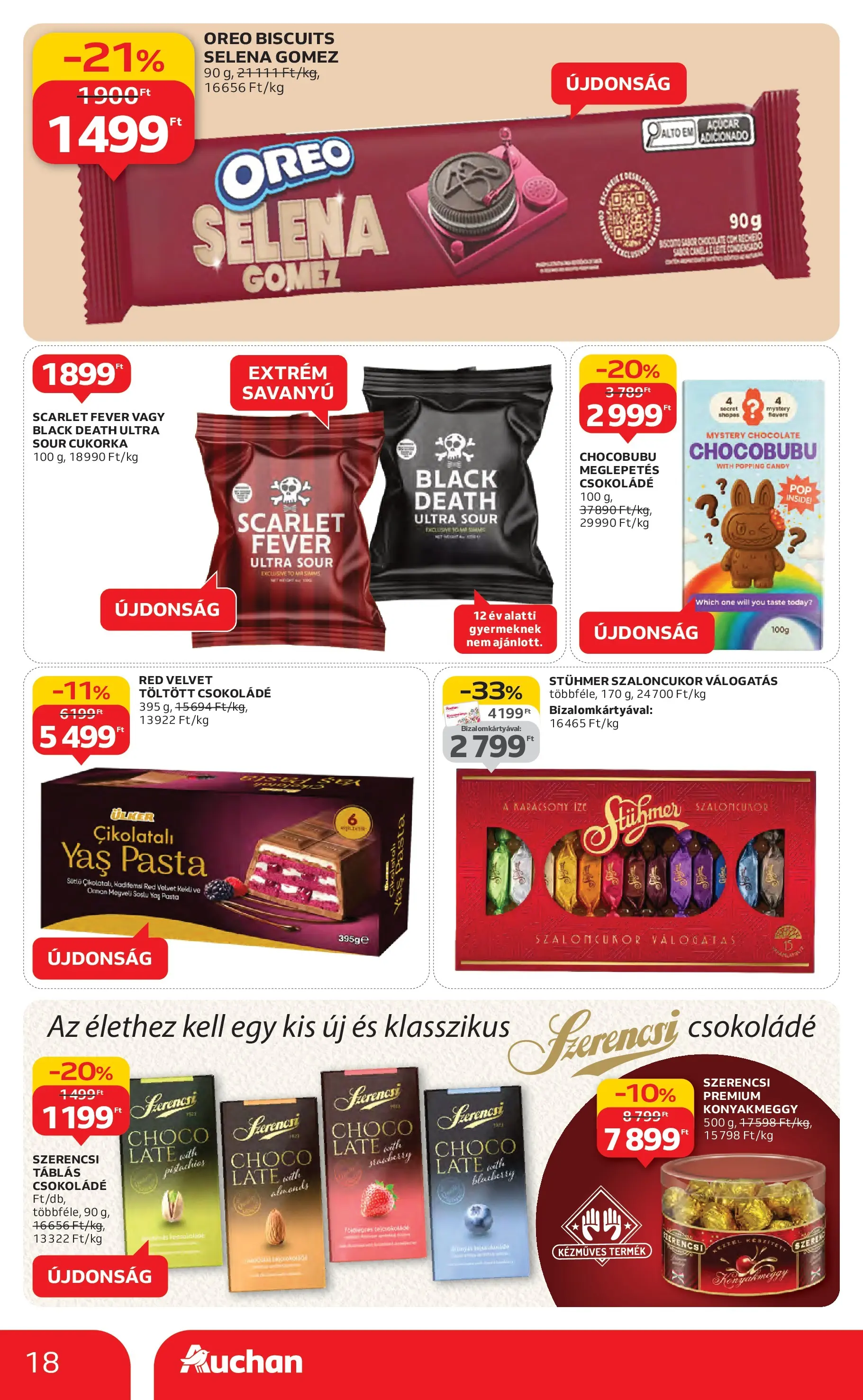 Akciós újság új Auchan - 2025.11.06. -tól/töl ⏳ | Oldal: 18 | Termékek: Szaloncukor, Csokoládé, Cukorka Auchan Akciós újság Miskolc - 2025.11.06. -tól/töl > akció, lapozható szórólap 🛍️ | Oldal: 18 | Termékek: Szaloncukor, Csokoládé, Cukorka
