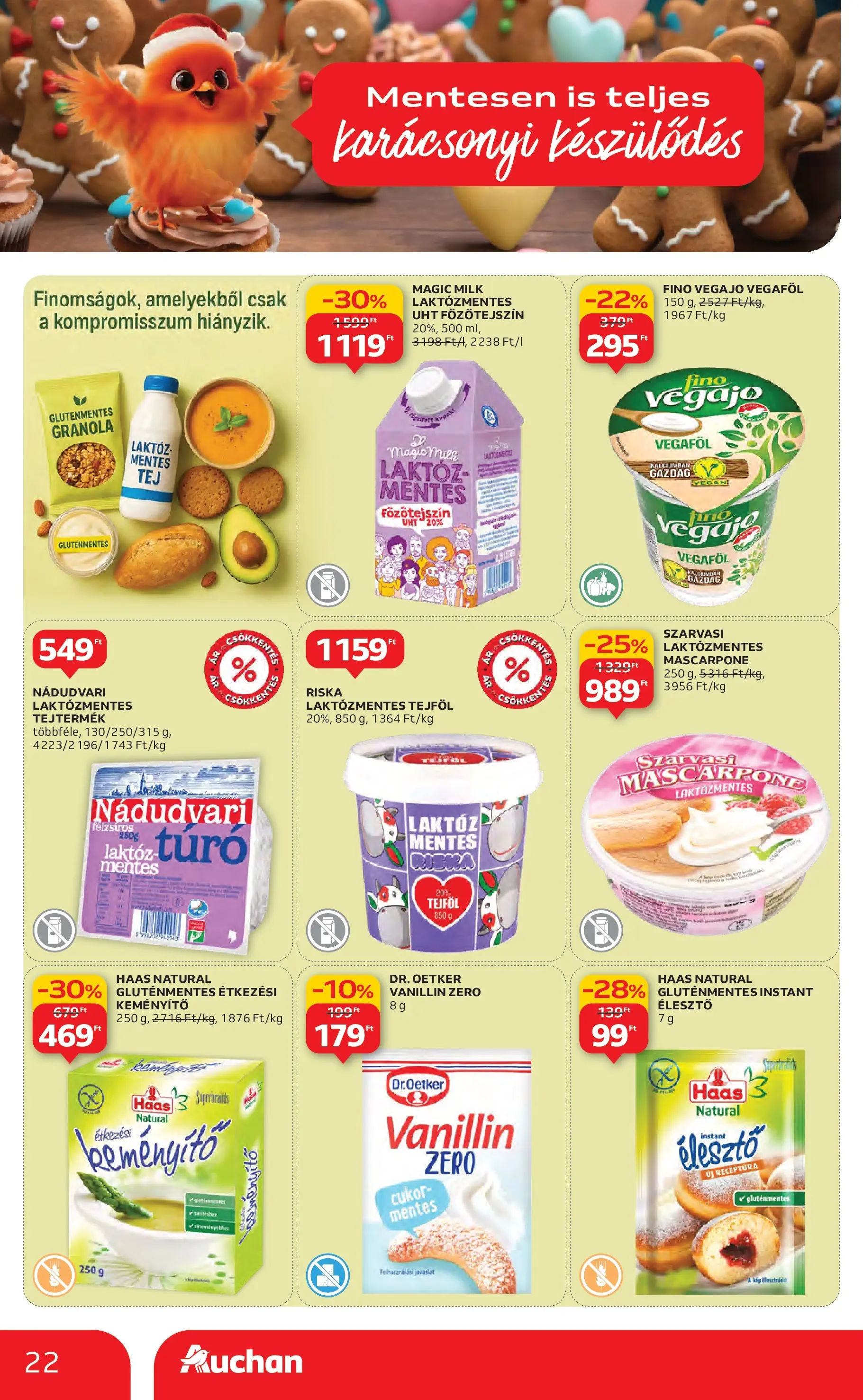 Akciós újság új Auchan - 2025.11.06. -tól/töl ⏳ | Oldal: 22 | Termékek: Főzőtejszín, Mascarpone, Gluténmentes, Cukor Auchan Akciós újság Miskolc - 2025.11.06. -tól/töl > akció, lapozható szórólap 🛍️ | Oldal: 22 | Termékek: Főzőtejszín, Mascarpone, Gluténmentes, Cukor
