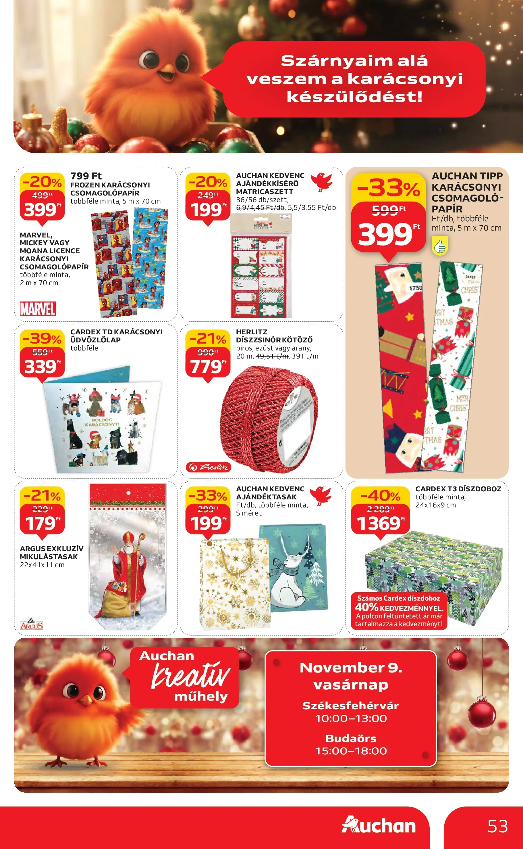 Akciós újság új Auchan - 2025.11.06. -tól/töl ⏳ | Oldal: 53 Auchan Akciós újság Miskolc - 2025.11.06. -tól/töl > akció, lapozható szórólap 🛍️ | Oldal: 53