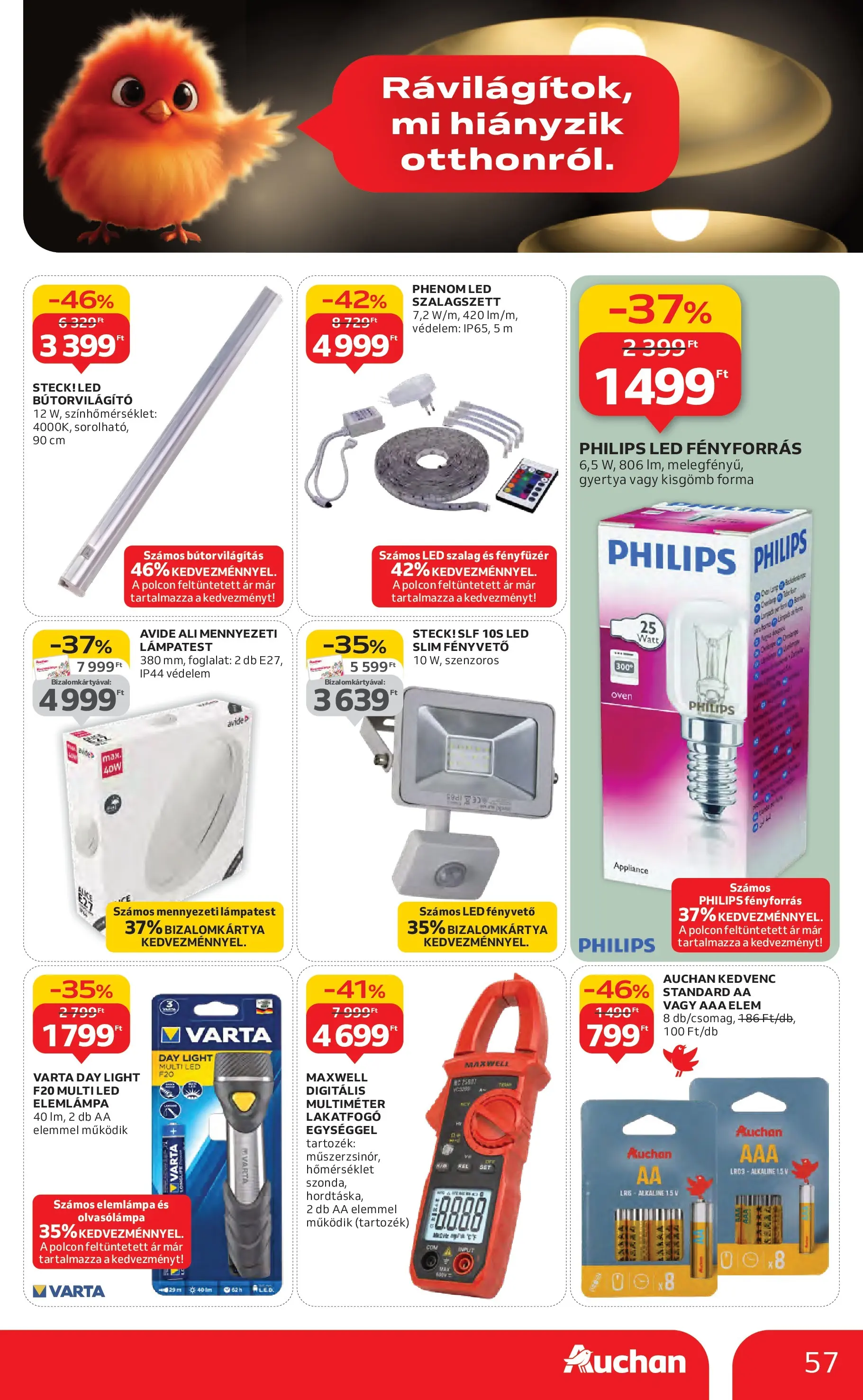 Akciós újság új Auchan - 2025.11.06. -tól/töl ⏳ | Oldal: 57 | Termékek: Fényfüzér, Led szalag, Foglalat, Gyertya Auchan Akciós újság Miskolc - 2025.11.06. -tól/töl > akció, lapozható szórólap 🛍️ | Oldal: 57 | Termékek: Fényfüzér, Led szalag, Foglalat, Gyertya