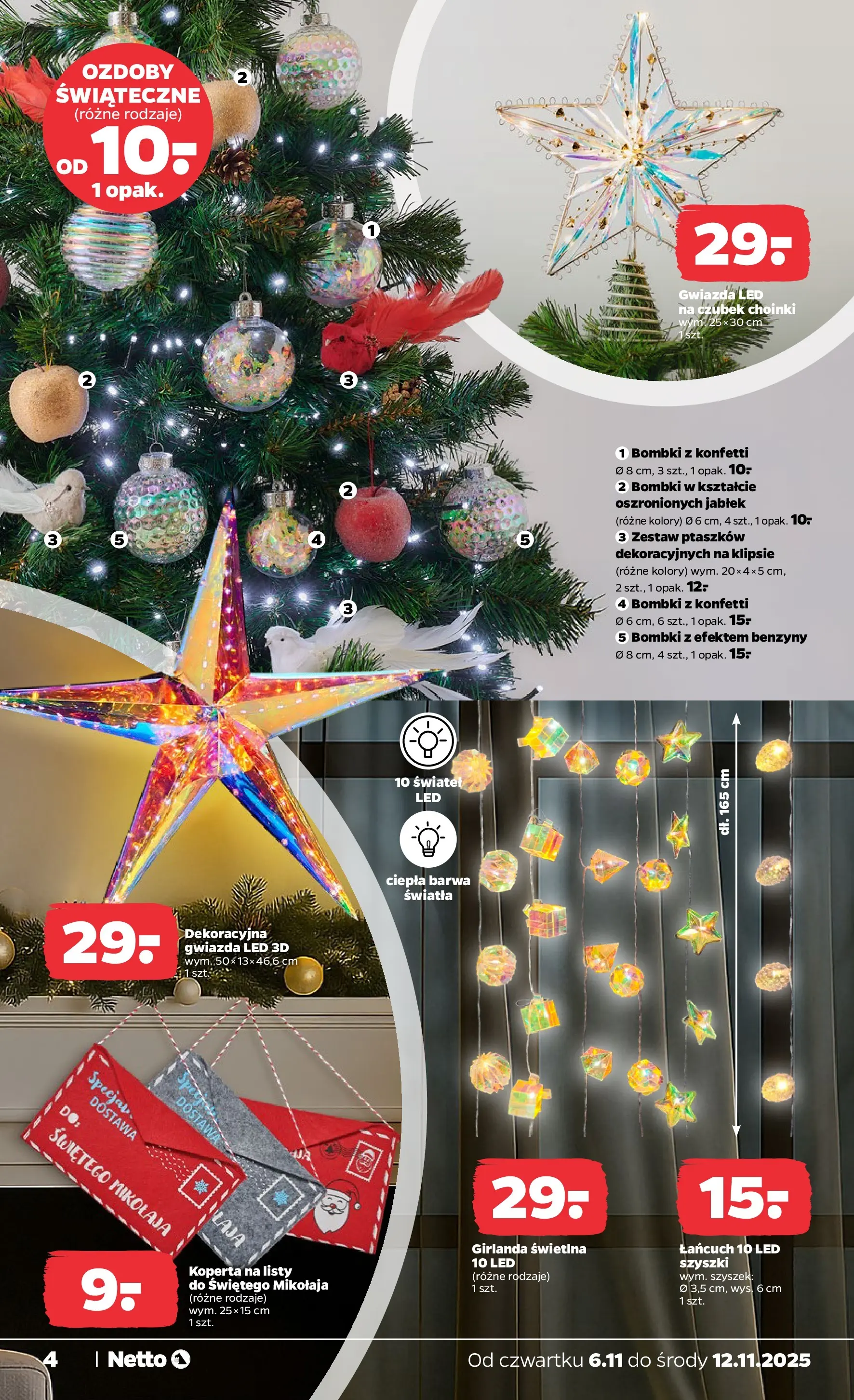 Netto gazetka - Non Food od 06.11.2025 - Aktualne promocje | Strona: 4 | Produkty: Ozdoby świąteczne
