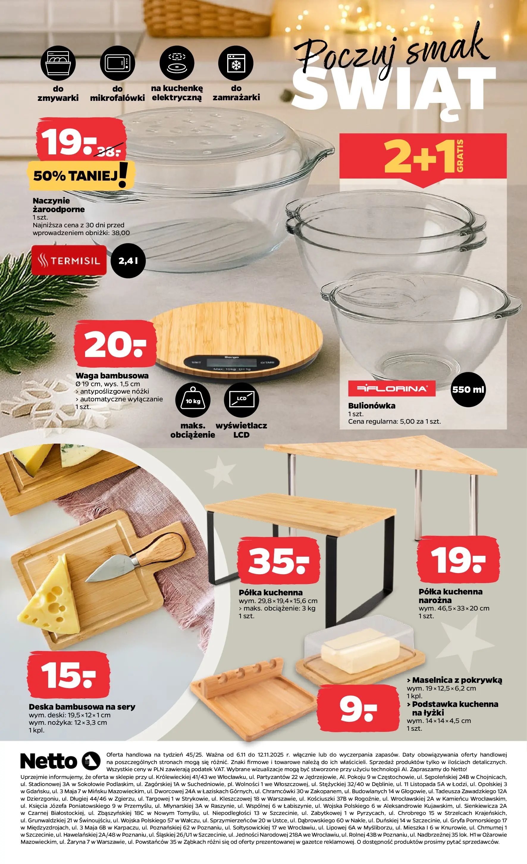 Netto gazetka - Non Food od 06.11.2025 - Aktualne promocje | Strona: 8 | Produkty: Półka kuchenna, Półka, Sery, Naczynie żaroodporne