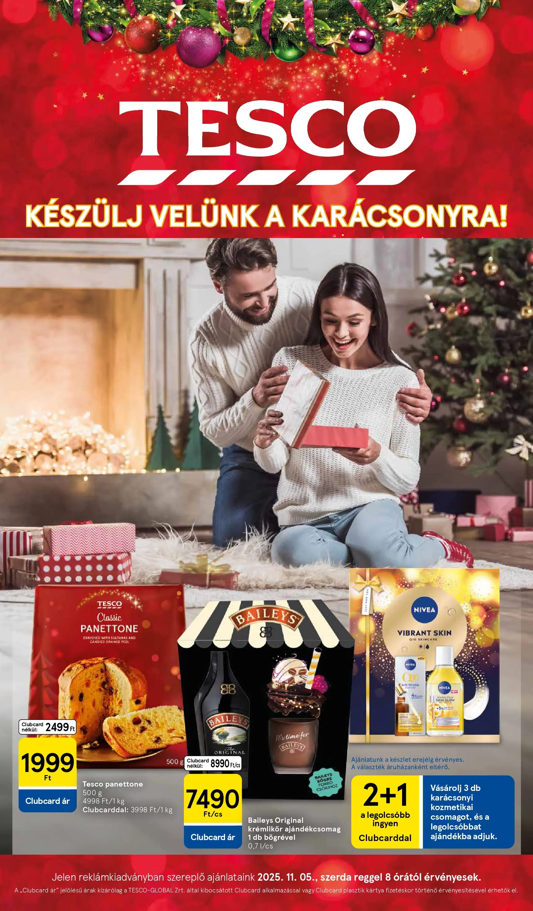 Tesco - Tesco újság érvényessége 2025.11.25-ig - 2025.11.04.-tól - online | Oldal: 1 | Termékek: Krémlikőr, Bögre, Panettone