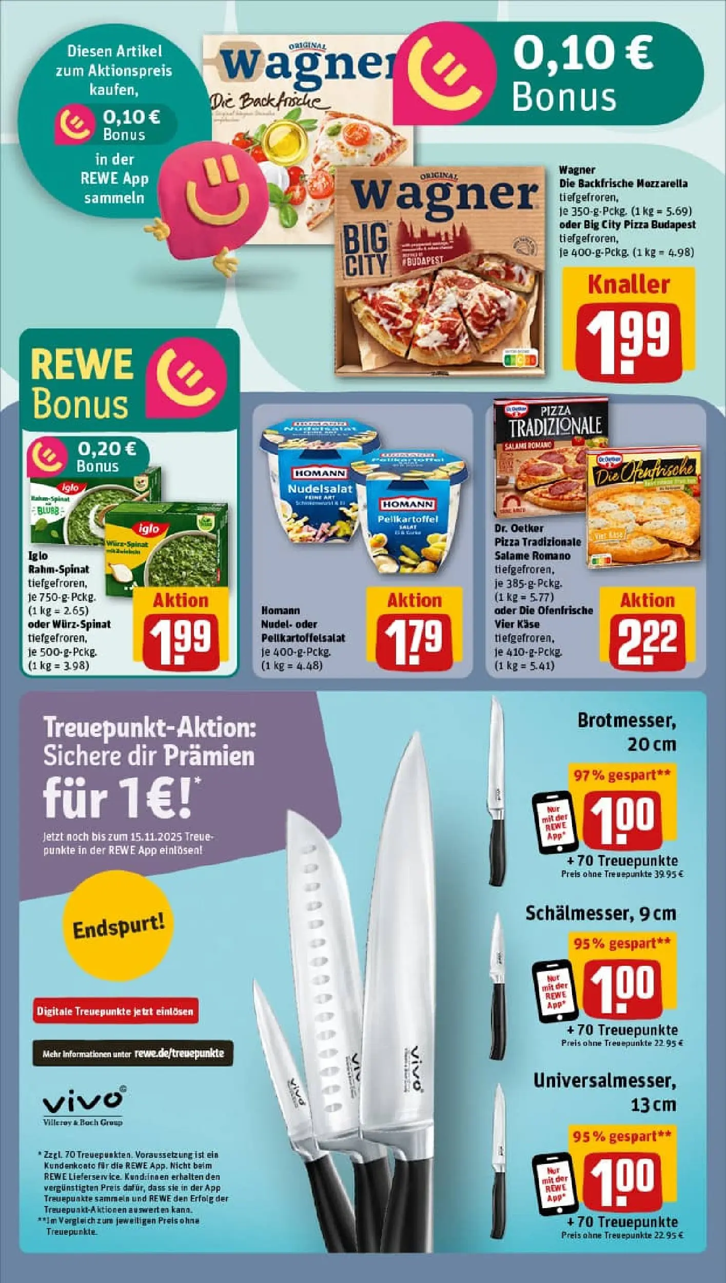 REWE Prospekt ab 10.11.2025 zum Blättern » Angebote | Seite: 12 | Produkte: Vivo, Käse, Iglo, Pizza