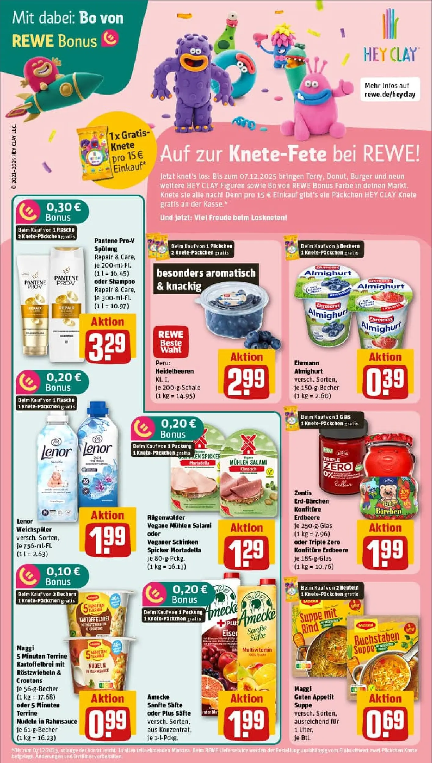 REWE Prospekt ab 10.11.2025 zum Blättern » Angebote | Seite: 15 | Produkte: Ehrmann almighurt, Burger, Shampoo, Heidelbeeren