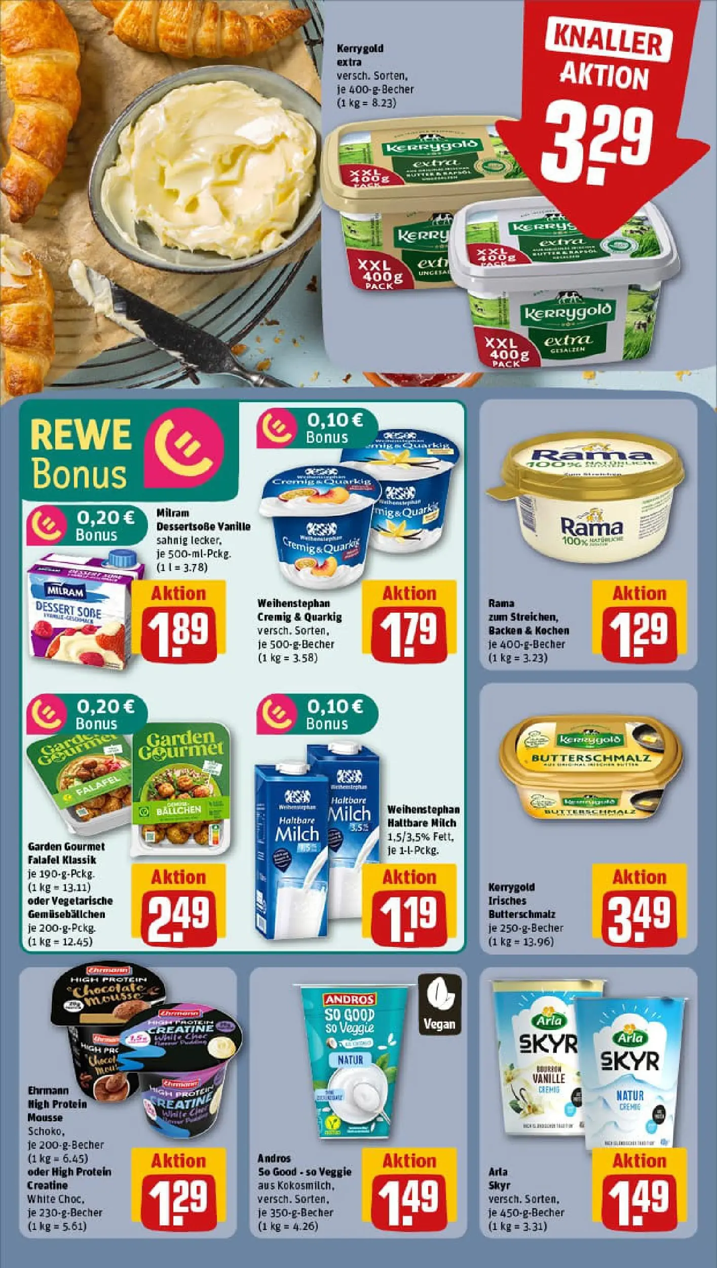 REWE Prospekt ab 09.11.2025 zum Blättern » Angebote | Seite: 11 | Produkte: Margarine, Milch, Haltbare milch, Skyr