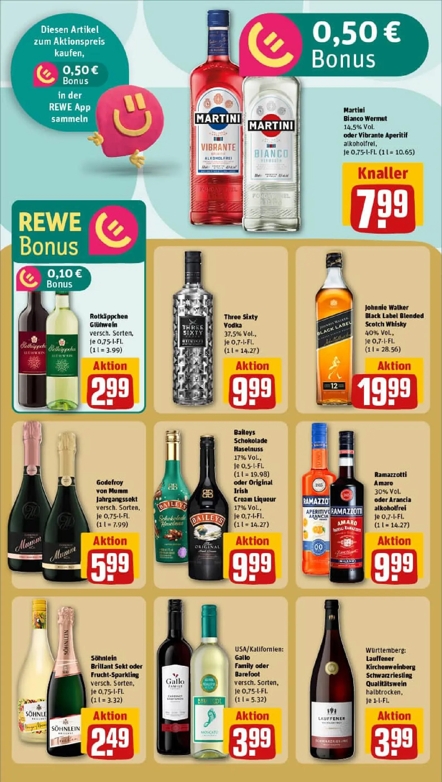 REWE Prospekt ab 09.11.2025 zum Blättern » Angebote | Seite: 19 | Produkte: Martini, Baileys, Vodka, Johnnie walker