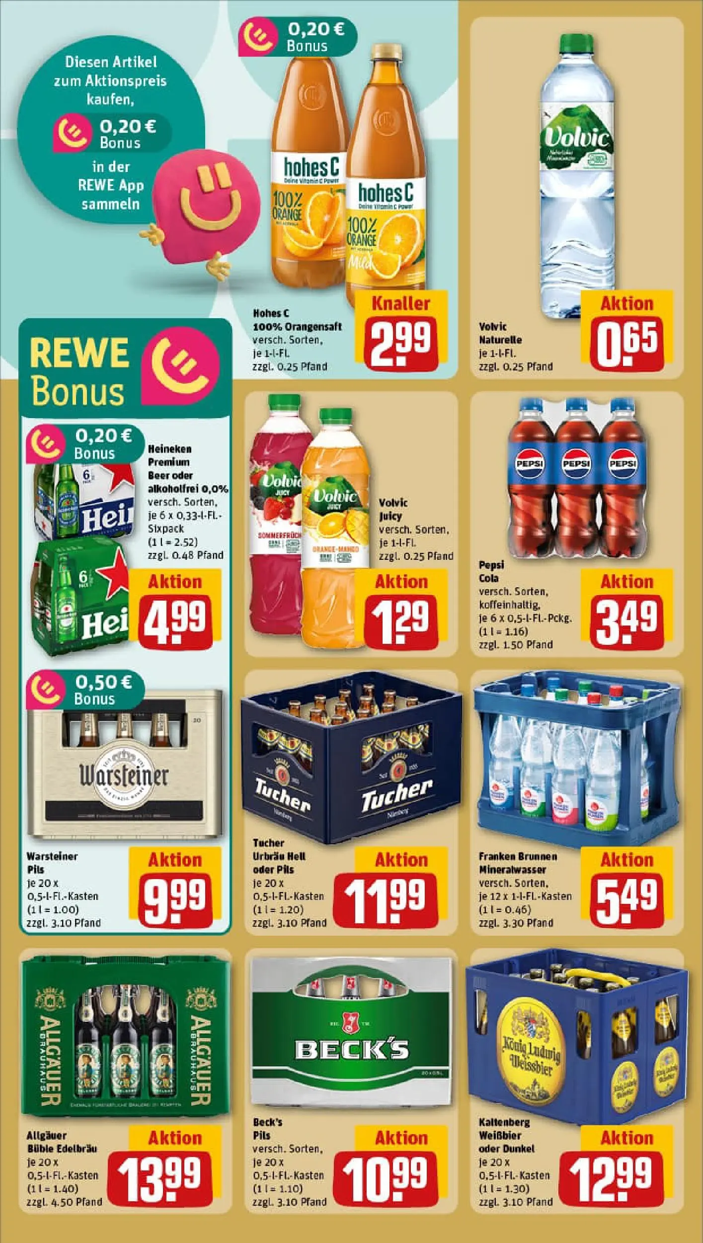 REWE Prospekt ab 09.11.2025 zum Blättern » Angebote | Seite: 20 | Produkte: Cola, Orangensaft, Hohes c, Volvic