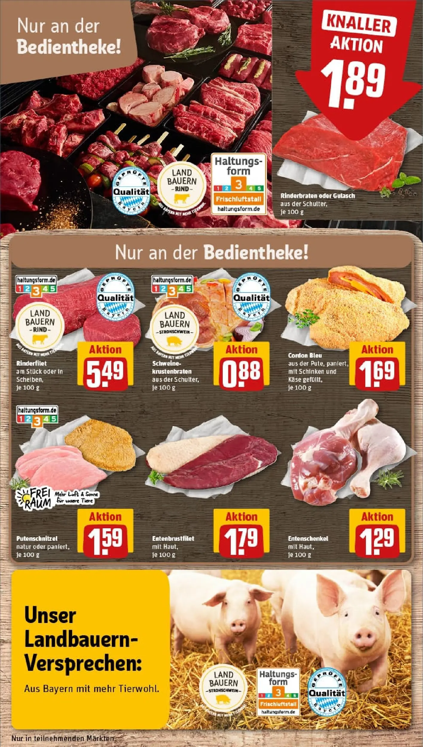 REWE Prospekt ab 10.11.2025 zum Blättern » Angebote | Seite: 10 | Produkte: Rinderbraten, Gulasch, Putenschnitzel, Schinken