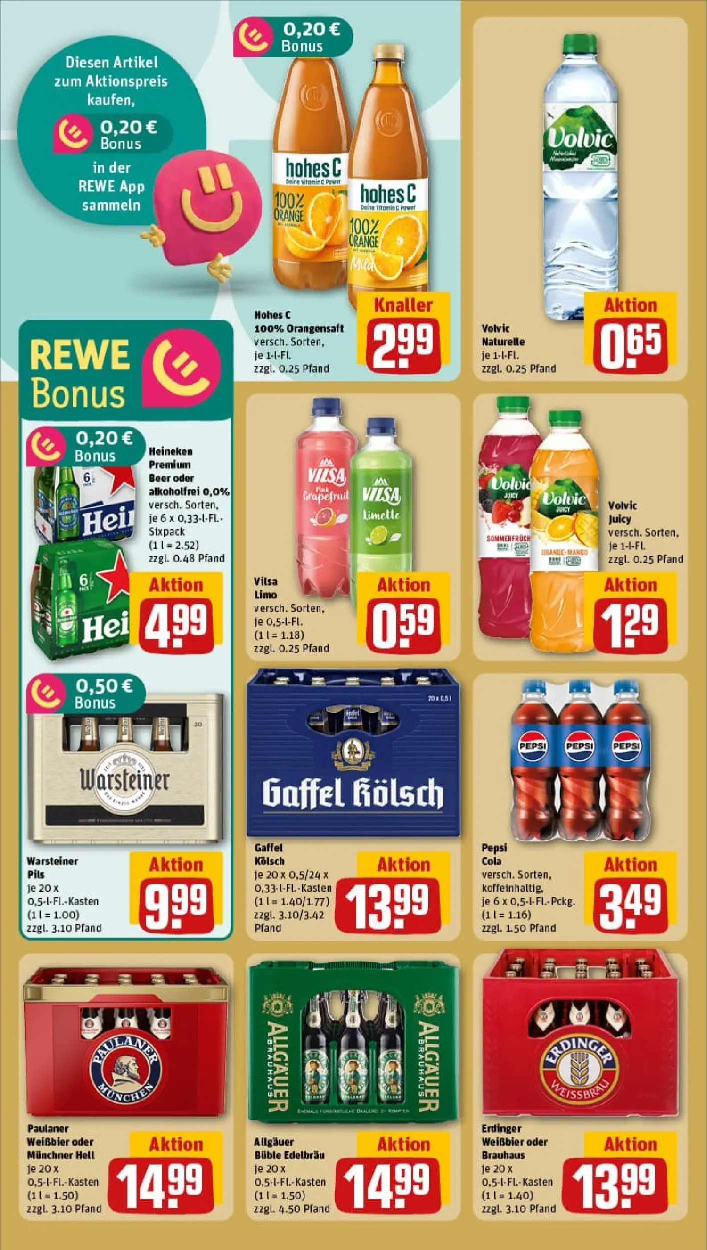 REWE Prospekt ab 10.11.2025 zum Blättern » Angebote | Seite: 16 | Produkte: Cola, Weißbier, Hohes c, Volvic