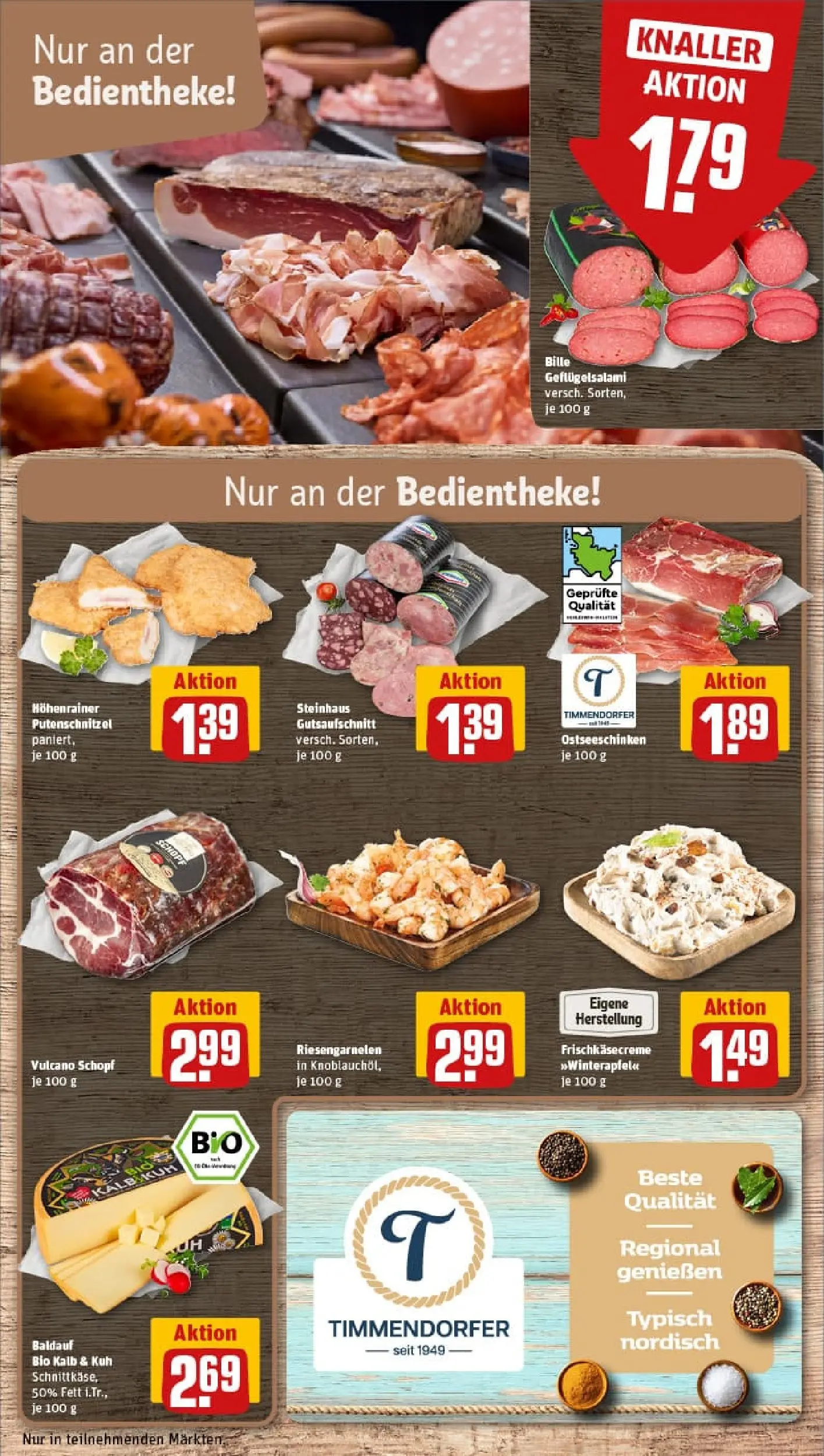 REWE Prospekt ab 10.11.2025 zum Blättern » Angebote | Seite: 11 | Produkte: Putenschnitzel, Salami