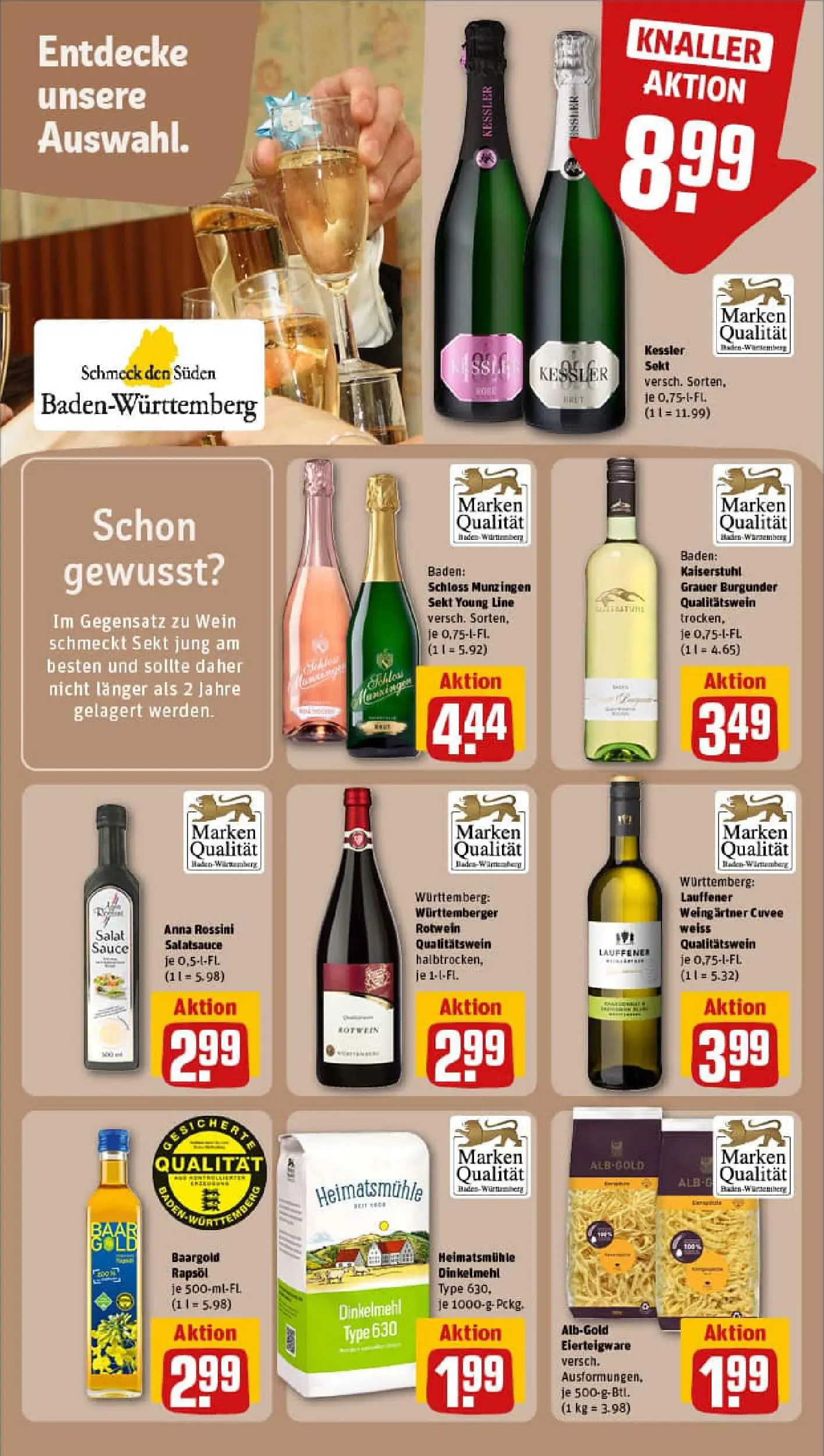 REWE Prospekt ab 09.11.2025 zum Blättern » Angebote | Seite: 16 | Produkte: Sekt, Dressing, Pasta, Wein