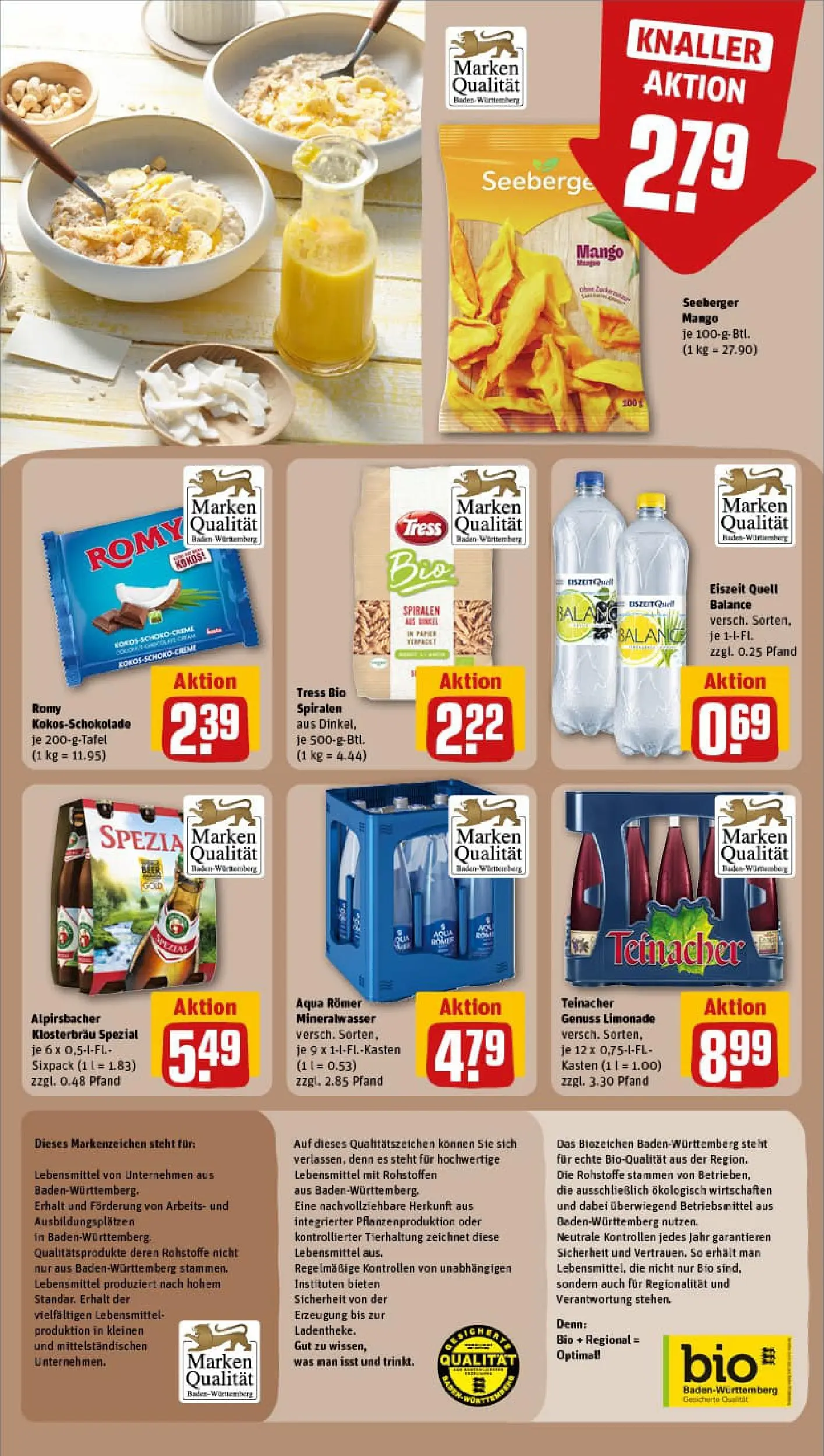 REWE Prospekt ab 09.11.2025 zum Blättern » Angebote | Seite: 17 | Produkte: Limonade, Mineralwasser, Mango, Pasta