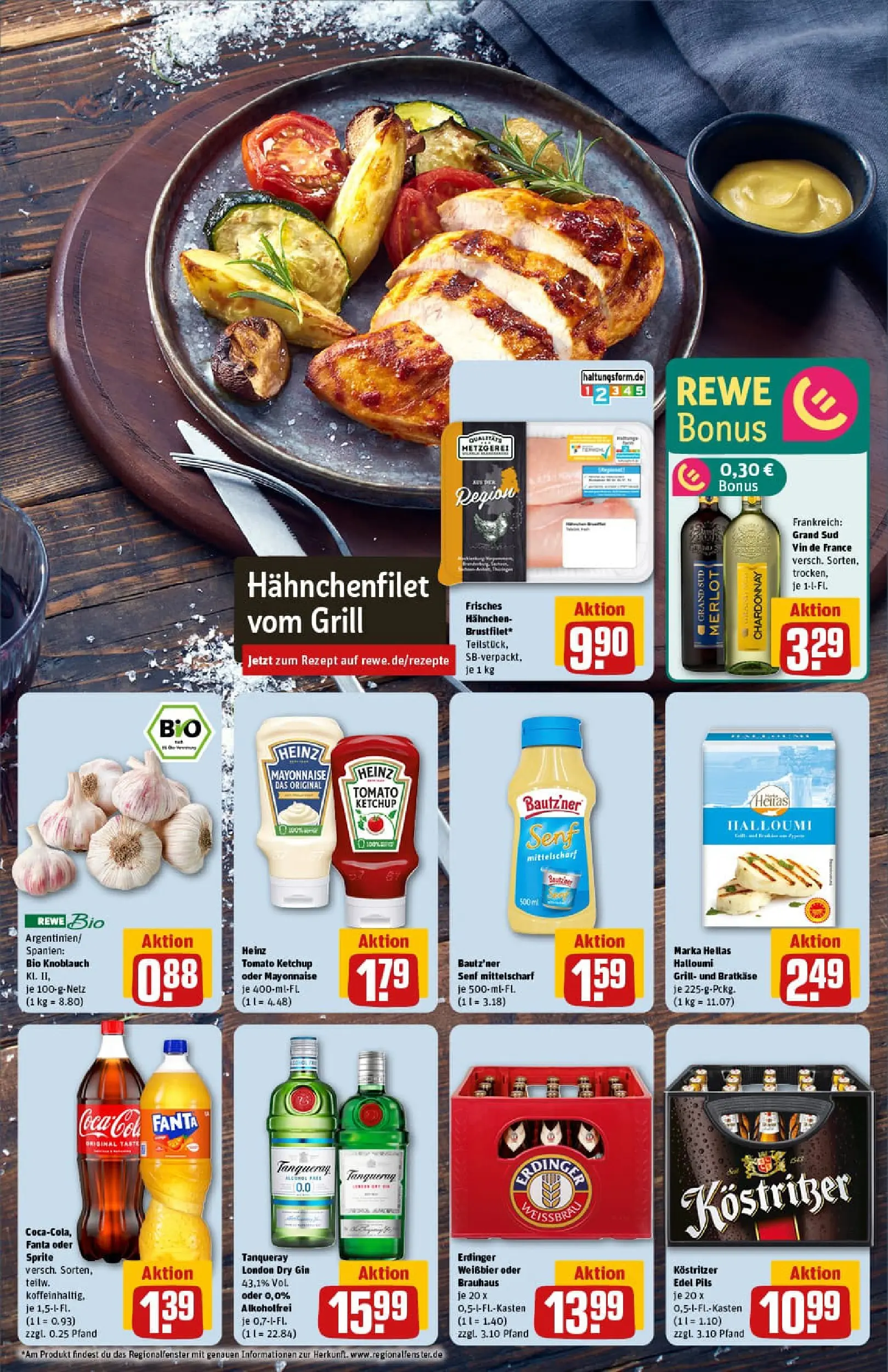 REWE Prospekt ab 10.11.2025 zum Blättern » Angebote | Seite: 5 | Produkte: Hahnchen, Fanta, Erdinger, Knoblauch
