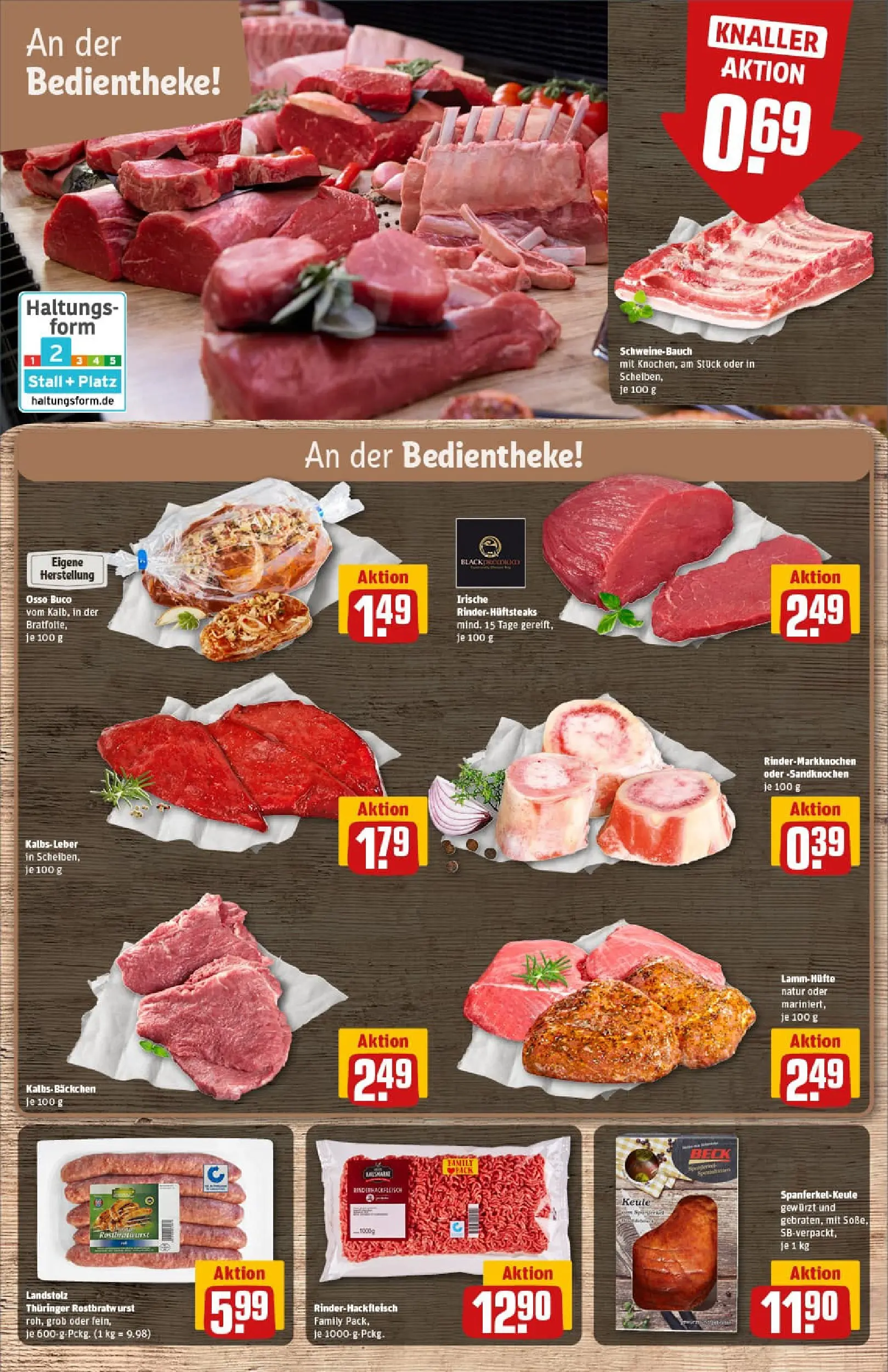 REWE Prospekt ab 10.11.2025 zum Blättern » Angebote | Seite: 9 | Produkte: Schweinebauch, Kalbsleber, Steak
