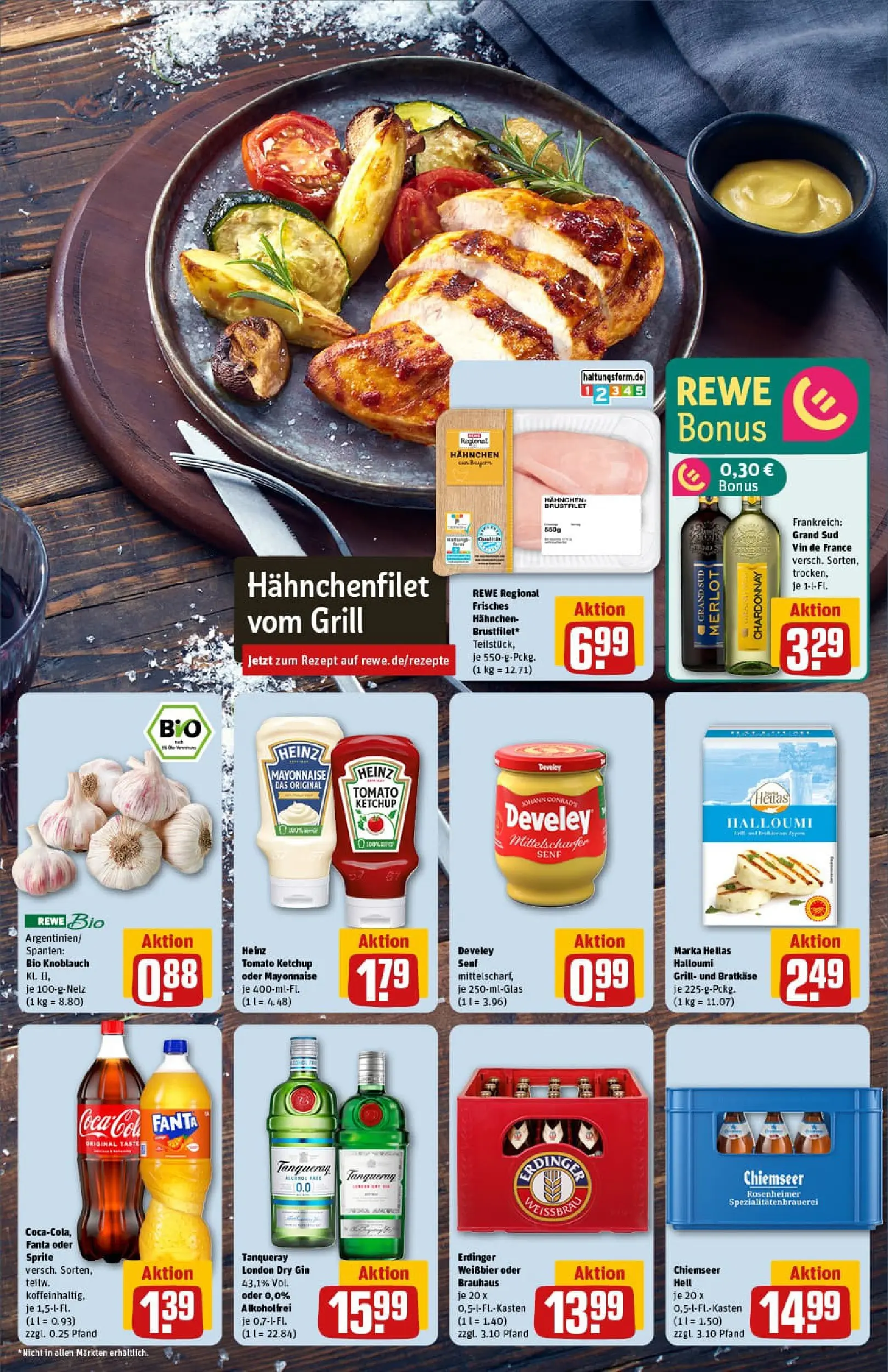 REWE Prospekt ab 10.11.2025 zum Blättern » Angebote | Seite: 5 | Produkte: Hahnchen, Sprite, Merlot, Gin