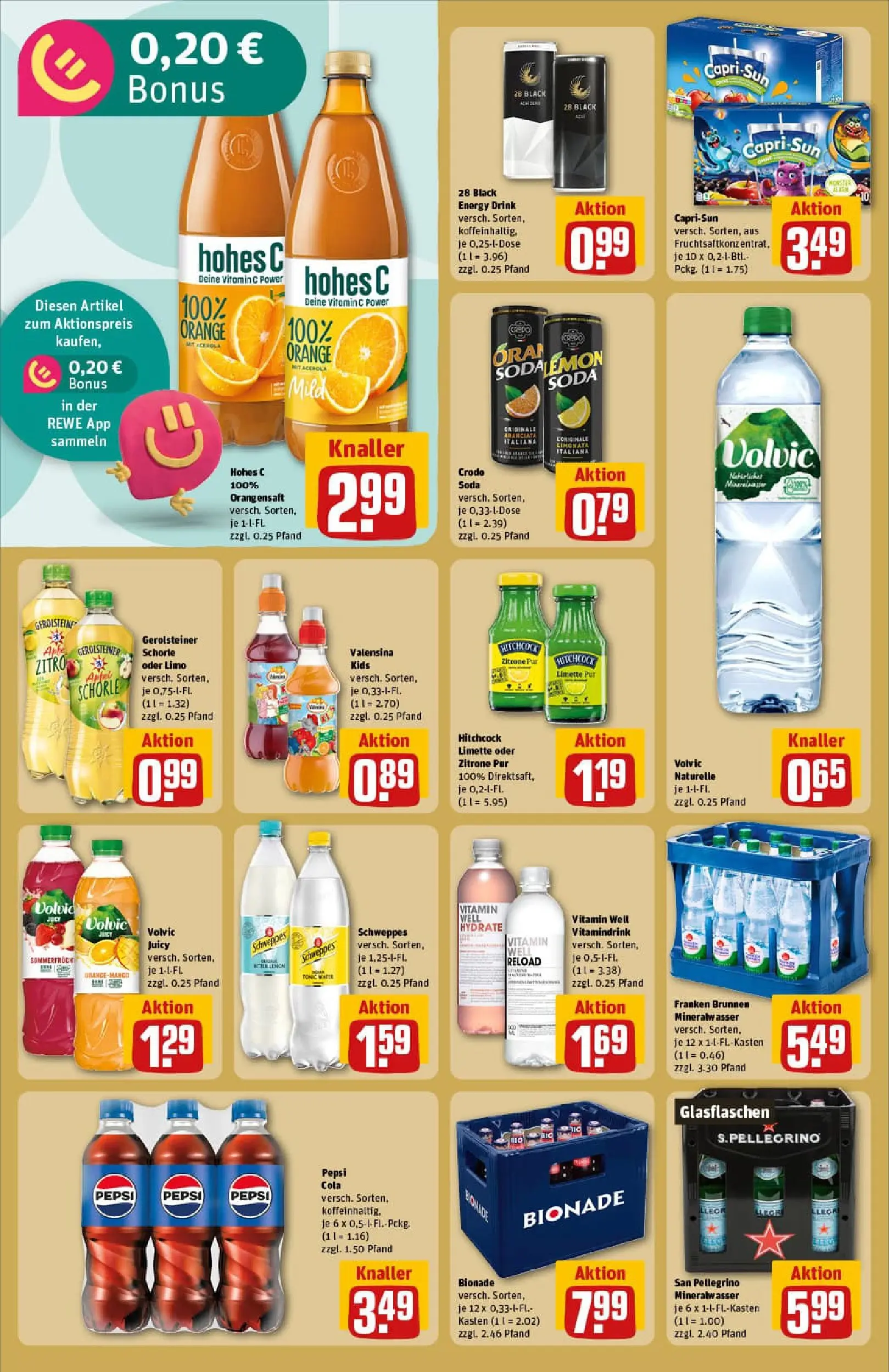 REWE Prospekt ab 10.11.2025 zum Blättern » Angebote | Seite: 20 | Produkte: Cola, Orangensaft, Mineralwasser, Gerolsteiner