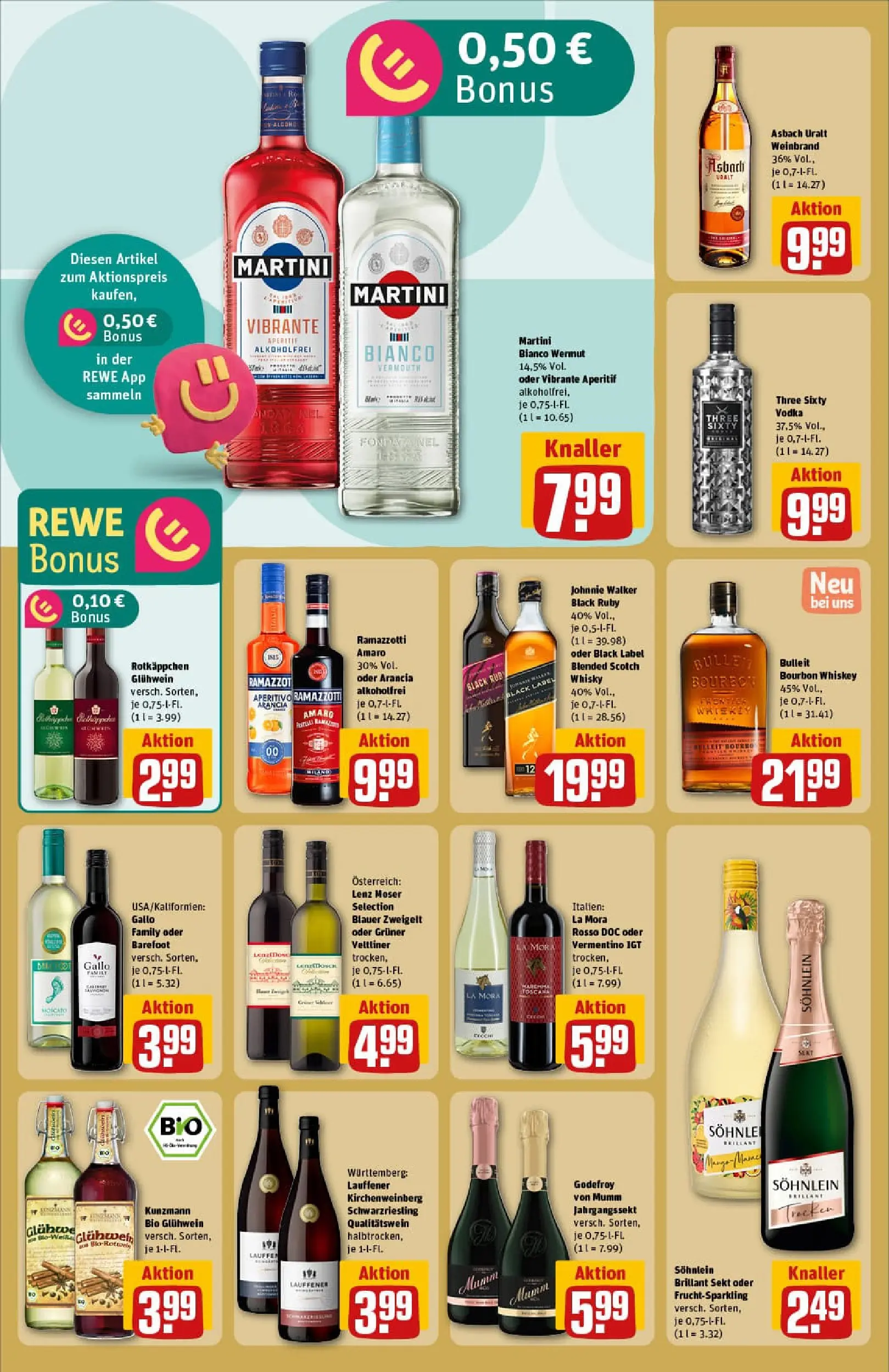REWE Prospekt ab 10.11.2025 zum Blättern » Angebote | Seite: 22 | Produkte: Martini, Vodka, Bourbon, Whiskey