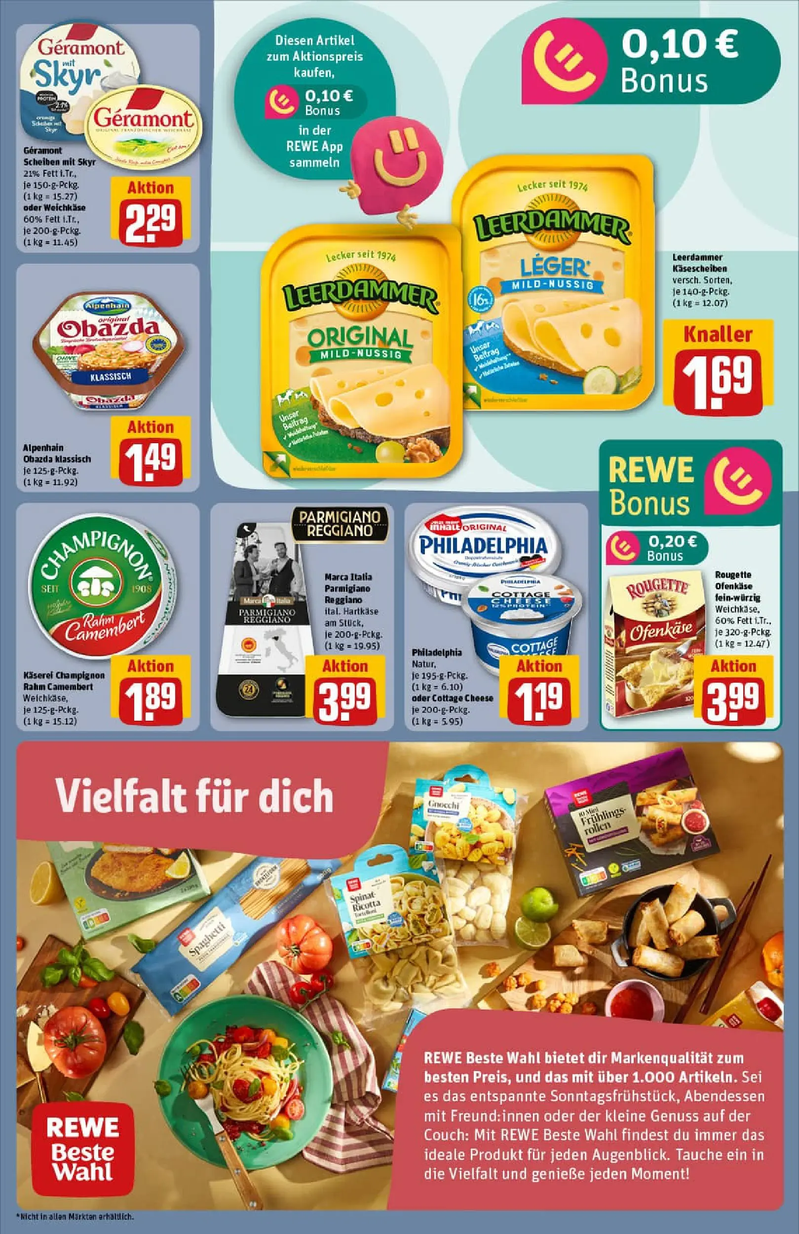 REWE Prospekt ab 10.11.2025 zum Blättern » Angebote | Seite: 13 | Produkte: Geramont, Philadelphia, Rougette ofenkase, Skyr
