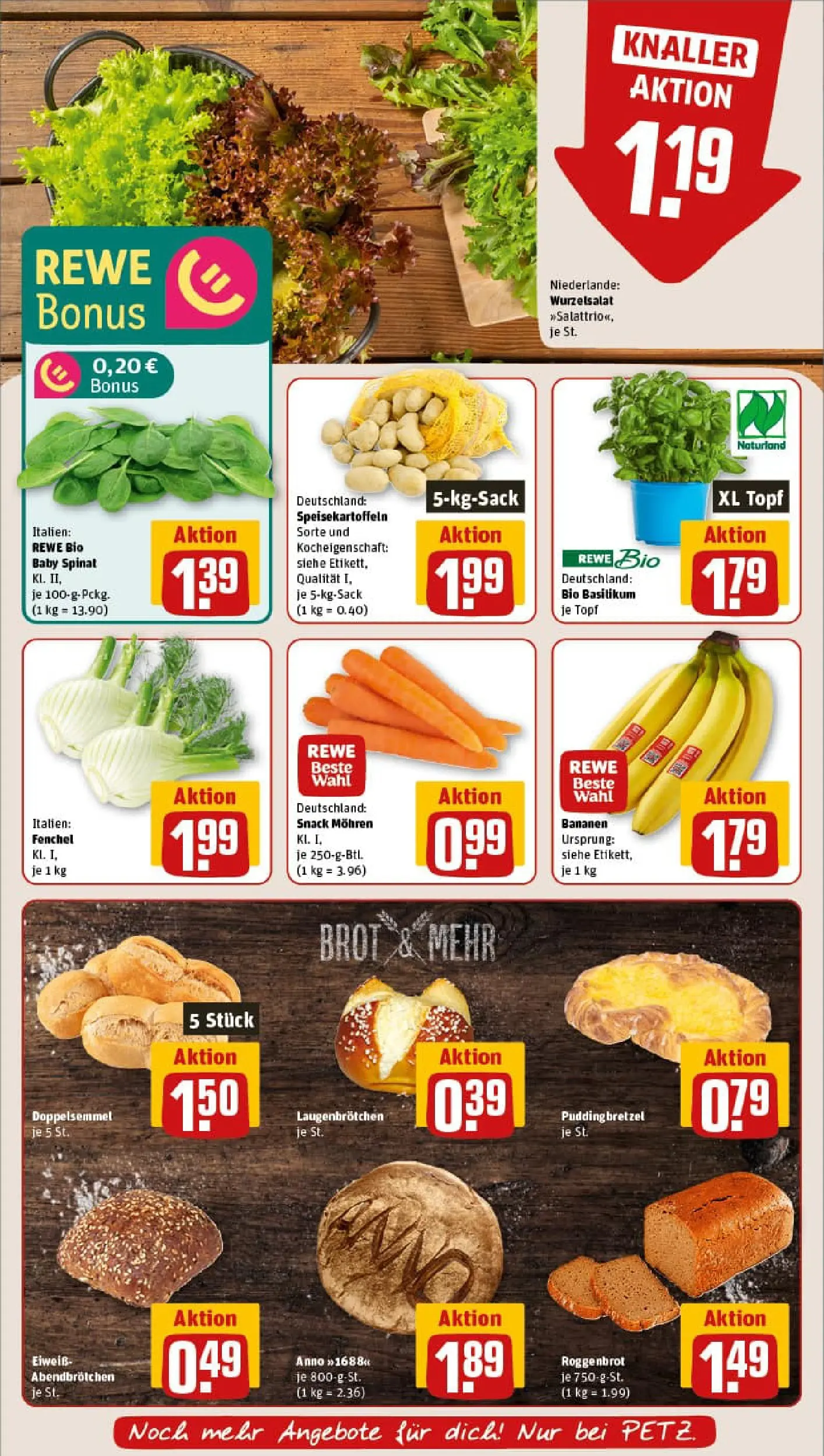 REWE Prospekt ab 10.11.2025 zum Blättern » Angebote | Seite: 7 | Produkte: Bananen, Pudding, Mohren, Brot