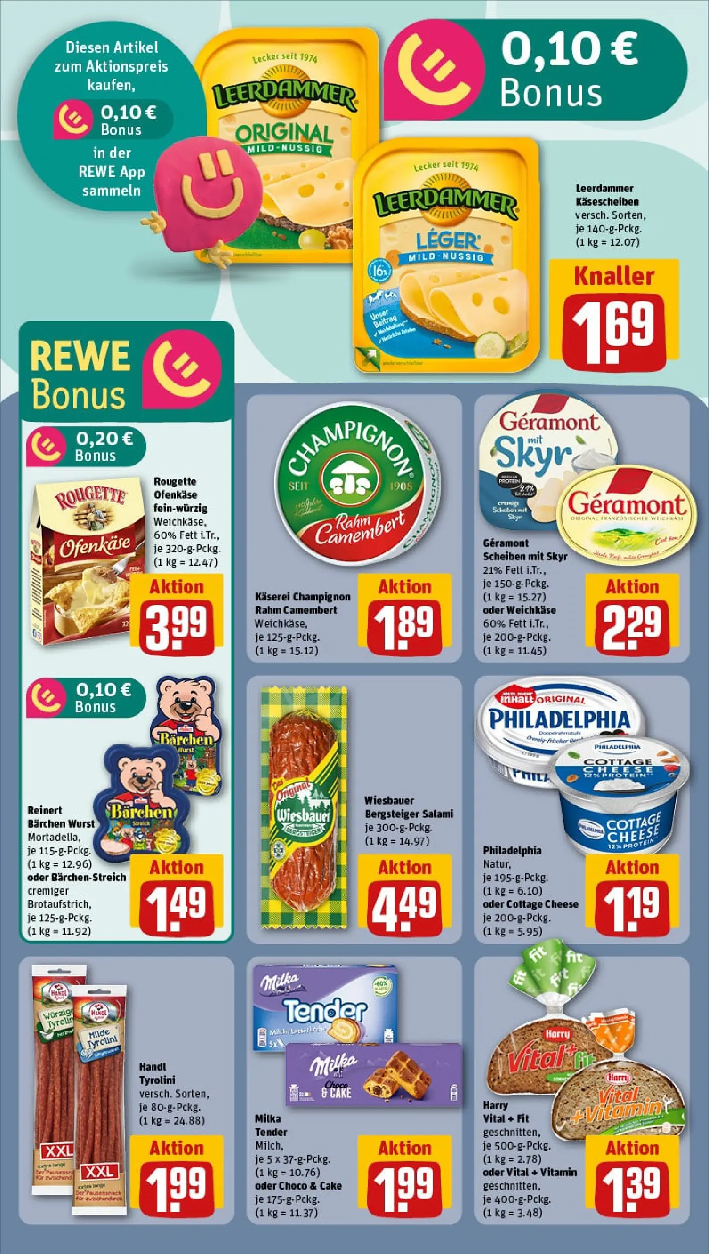 REWE Prospekt ab 10.11.2025 zum Blättern » Angebote | Seite: 12 | Produkte: Milka, Leerdammer, Skyr, Salami
