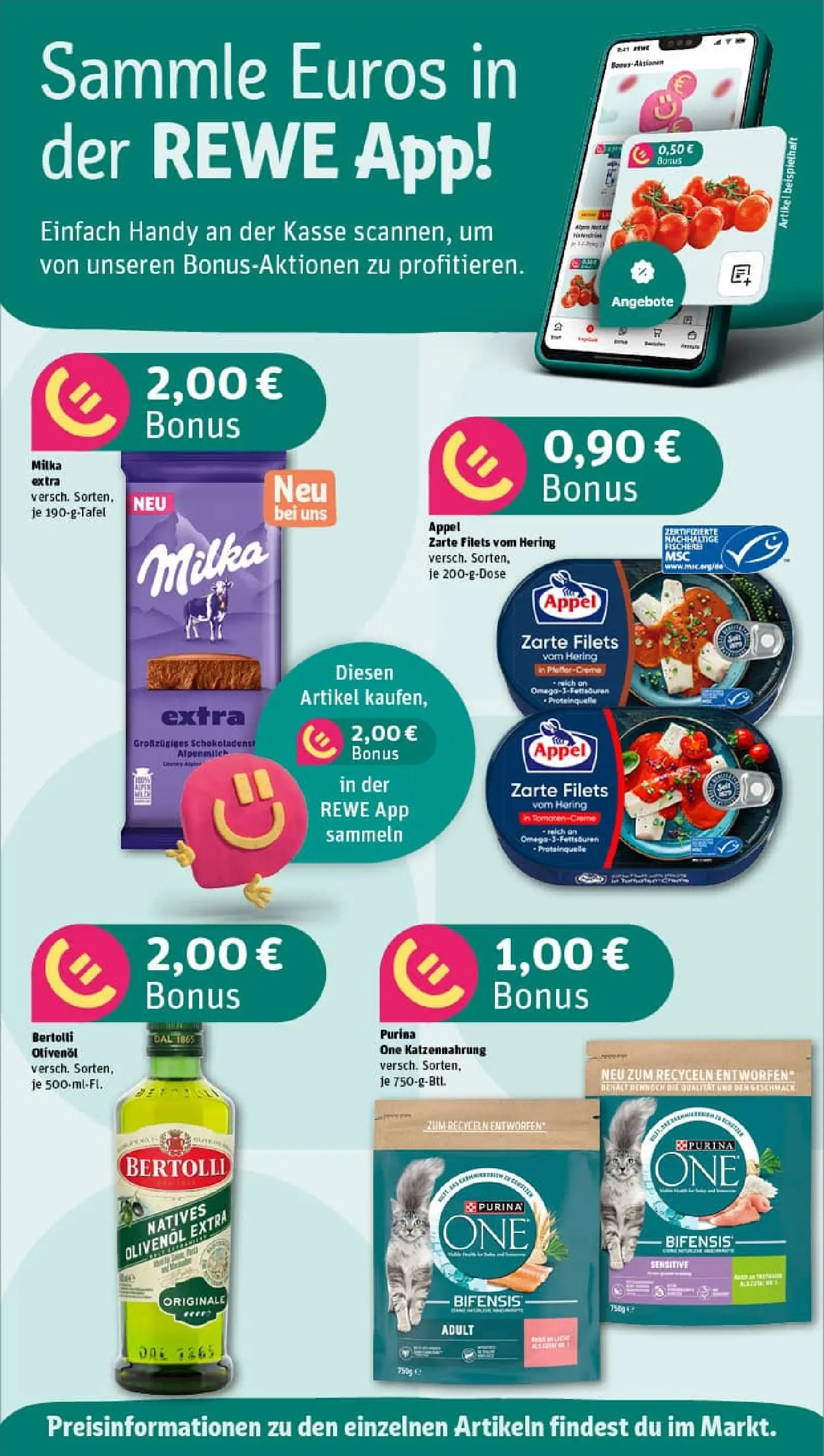 REWE Prospekt ab 10.11.2025 zum Blättern » Angebote | Seite: 2 | Produkte: Purina one, Olivenol, Milka